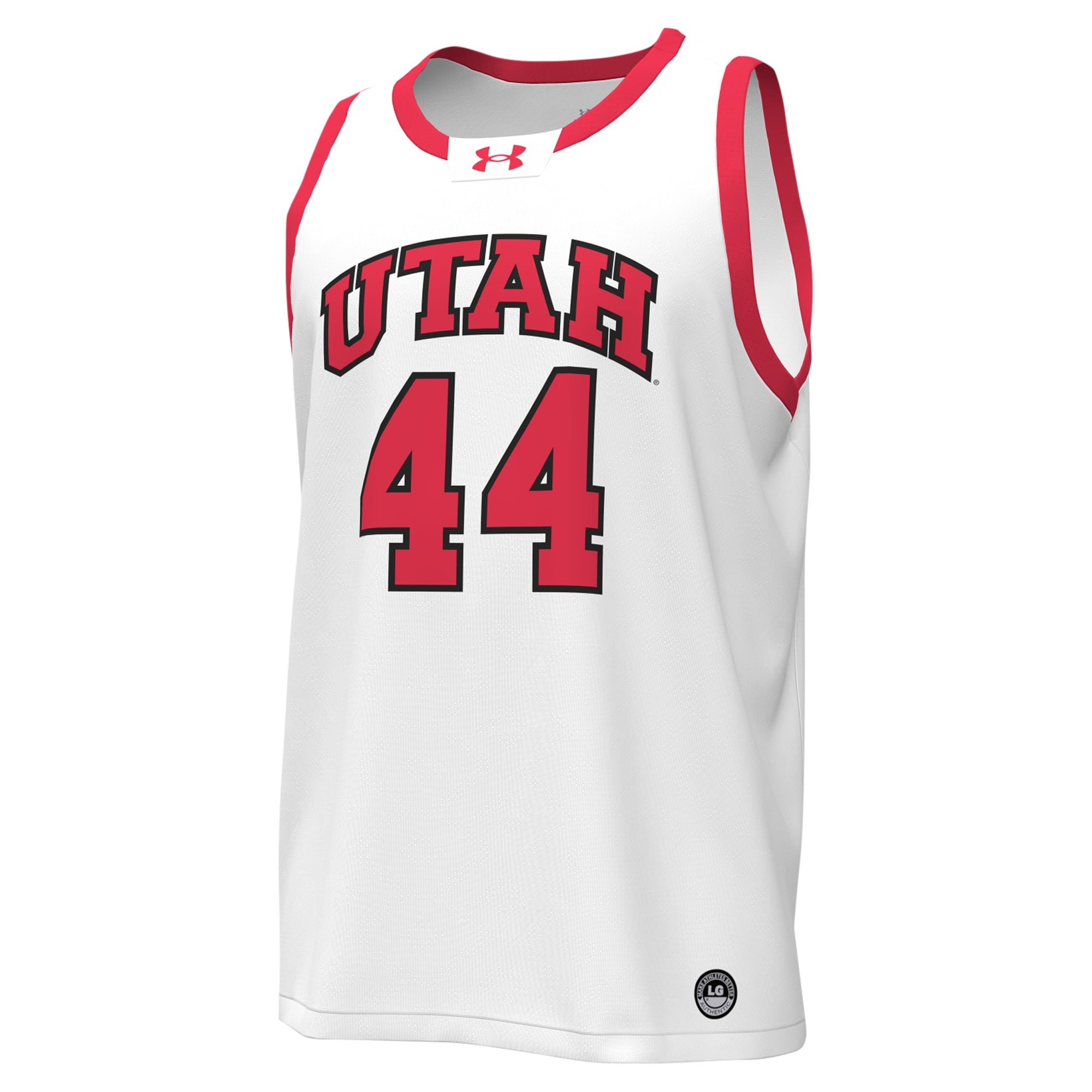#44 Utah Utes Basketball Jersey White - front view