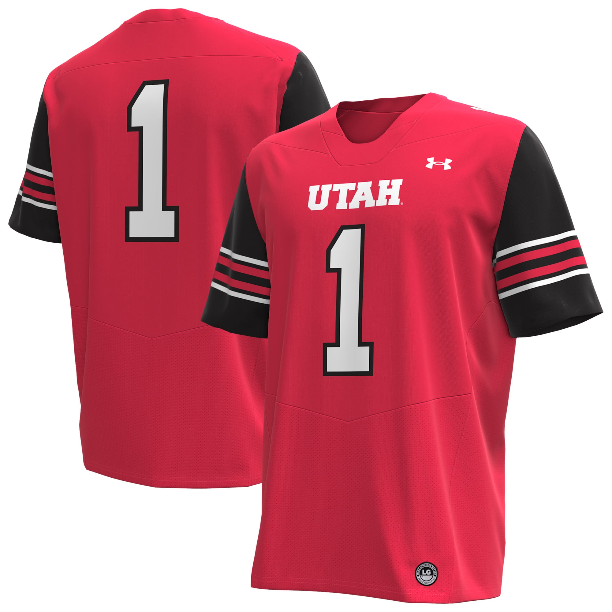 #1 Utah Utes Football Jersey Red - front and back view