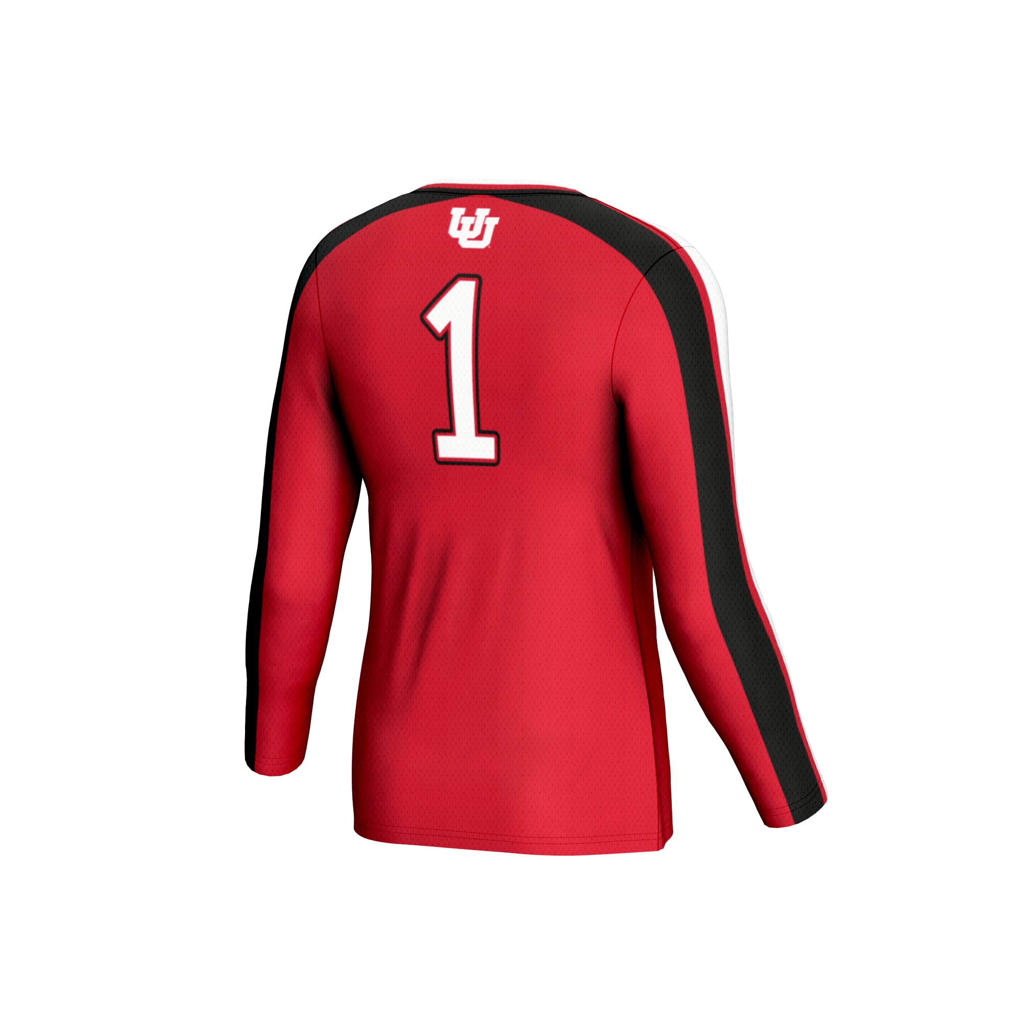 Utah Utes Unisex #1 Lightweight Volleyball Fashion Jersey Red - back view