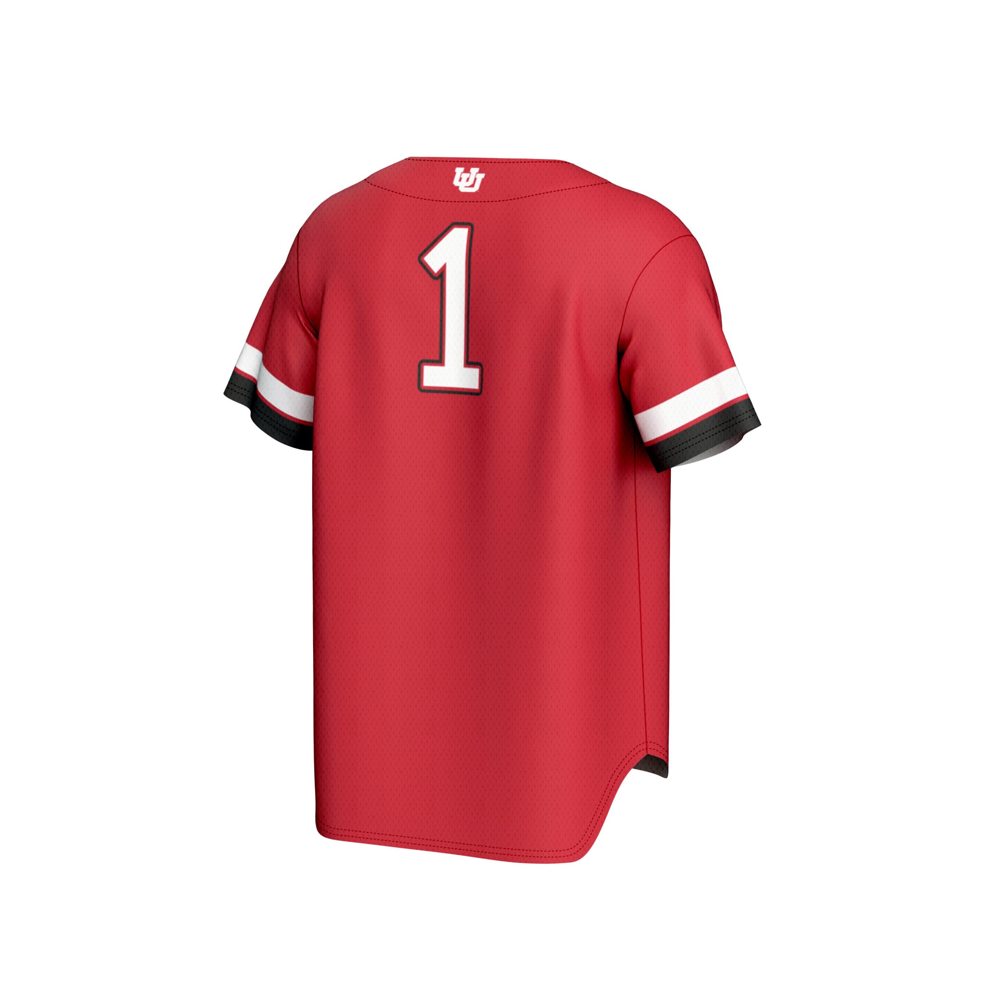 #1 Utah Utes Unisex Lightweight Collegiate Baseball Fashion Jersey Red - back view