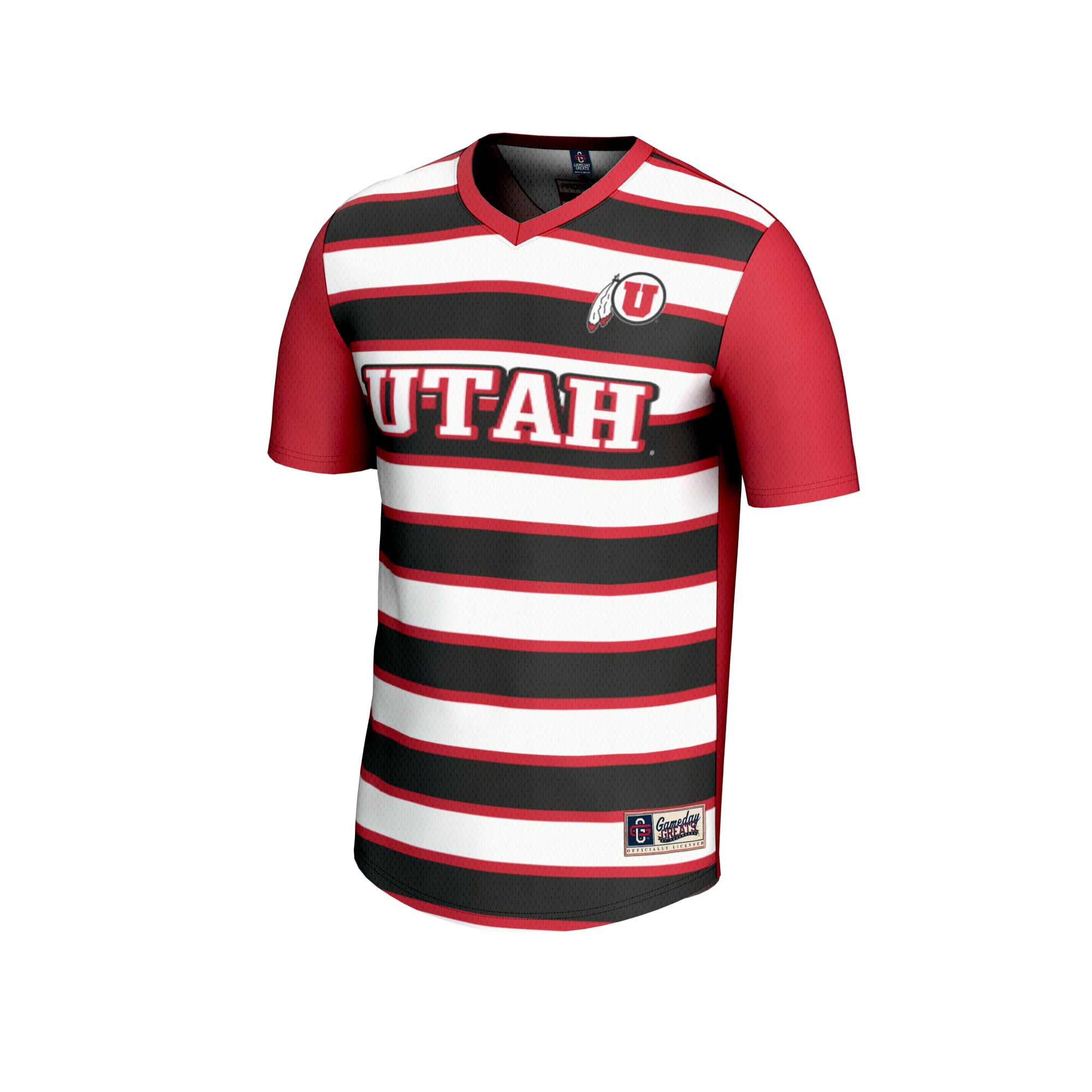 #1 Utah Utes Unisex Lightweight Soccer Fashion Jersey Red - front view