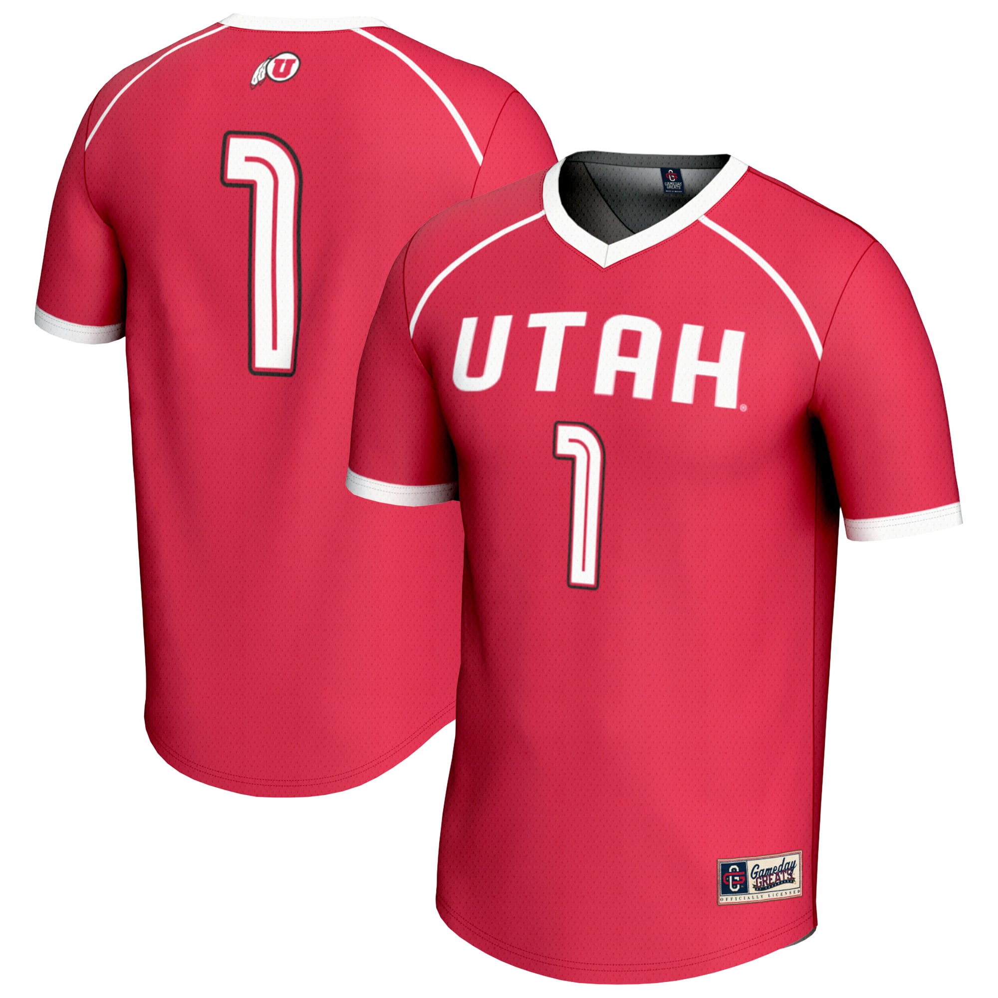 #1 Utah Utes Unisex Lightweight Women's Lacrosse Fashion Jersey Red - front and back view
