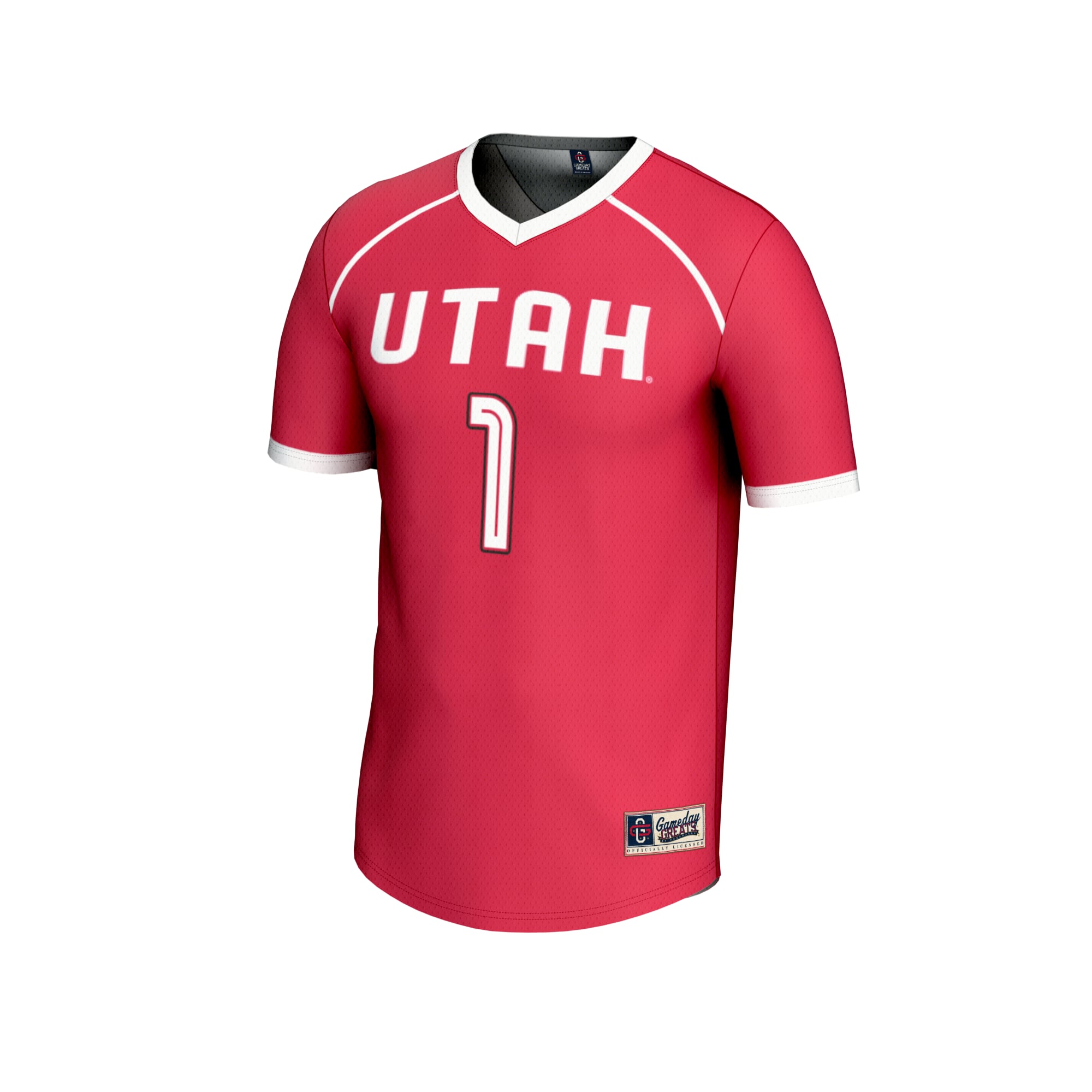 #1 Utah Utes Unisex Lightweight Women's Lacrosse Fashion Jersey Red - front view