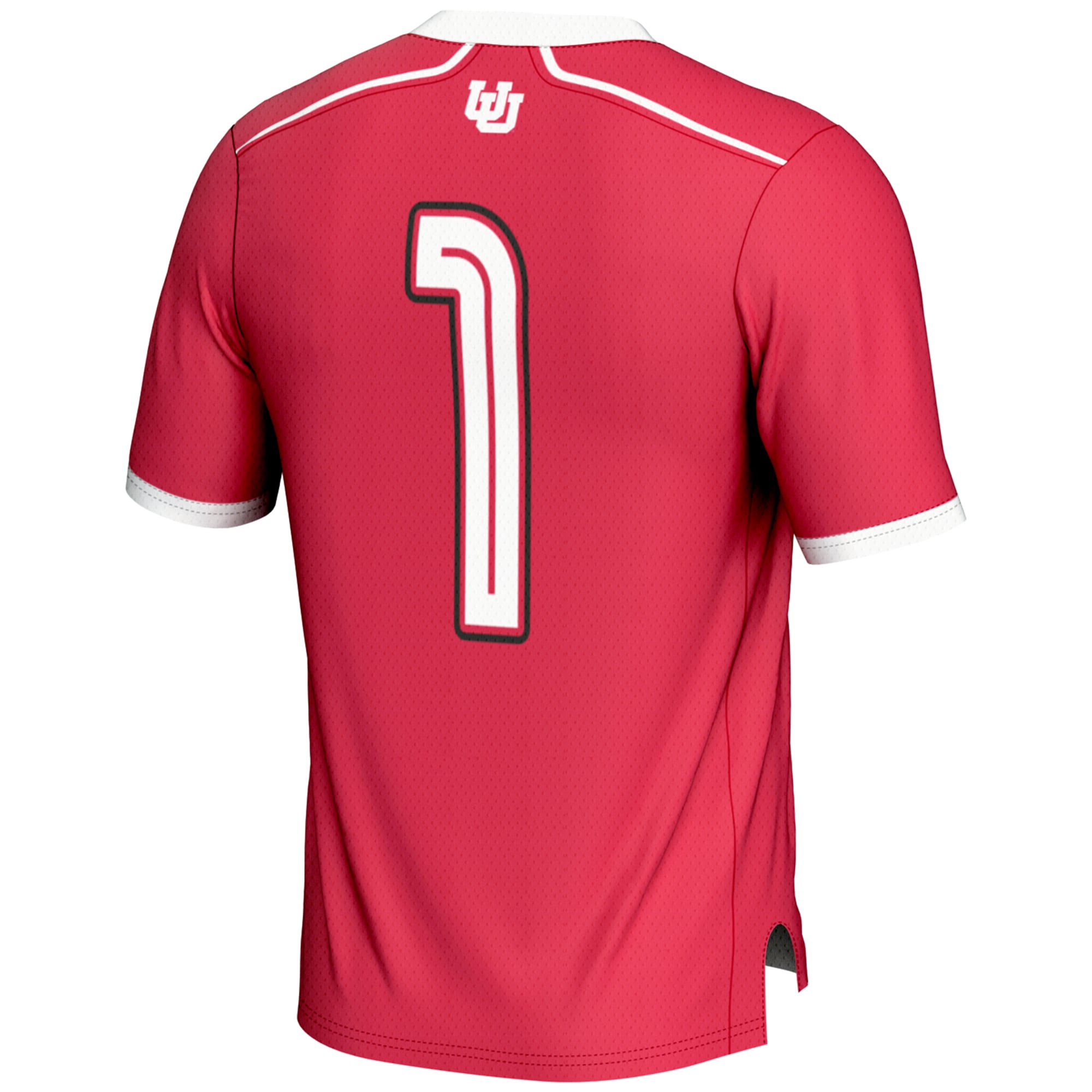 Utah Utes Youth #1 Lightweight Lacrosse Jersey Red - back view