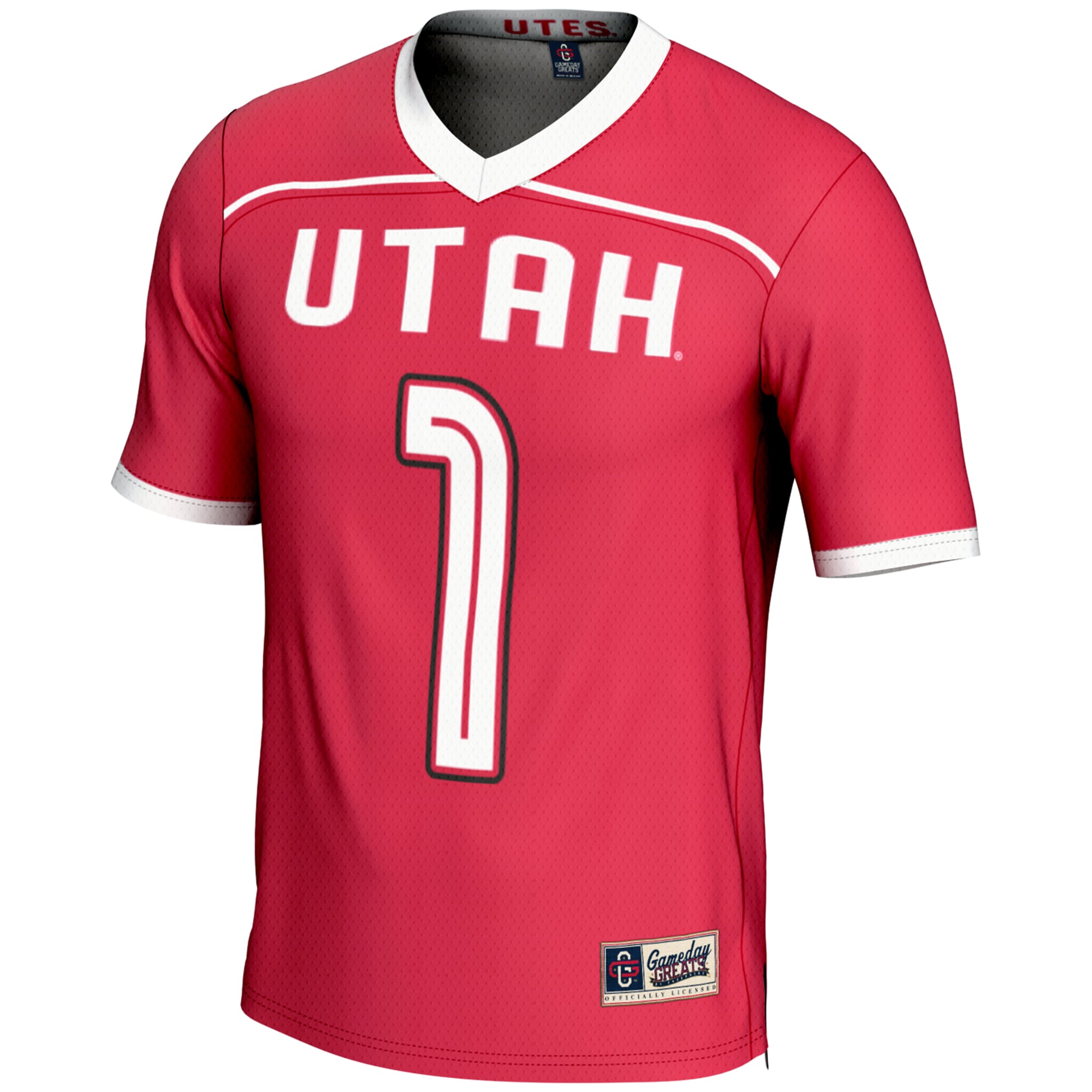 Utah Utes Youth #1 Lightweight Lacrosse Jersey Red - front view