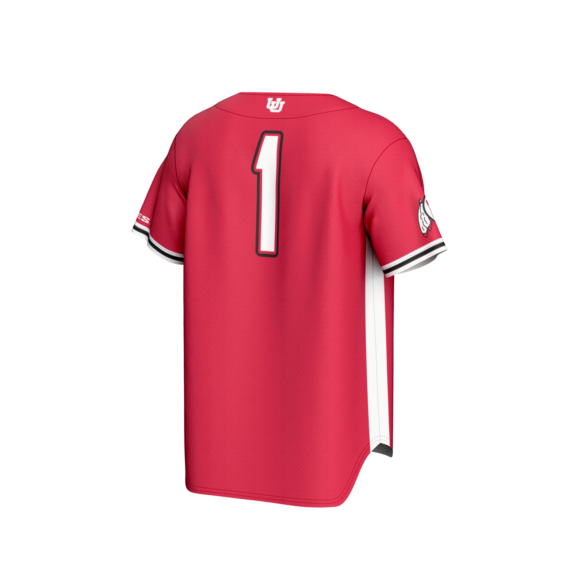 #1 Utah Utes Youth Lightweight Baseball Fashion Jersey Red - back view