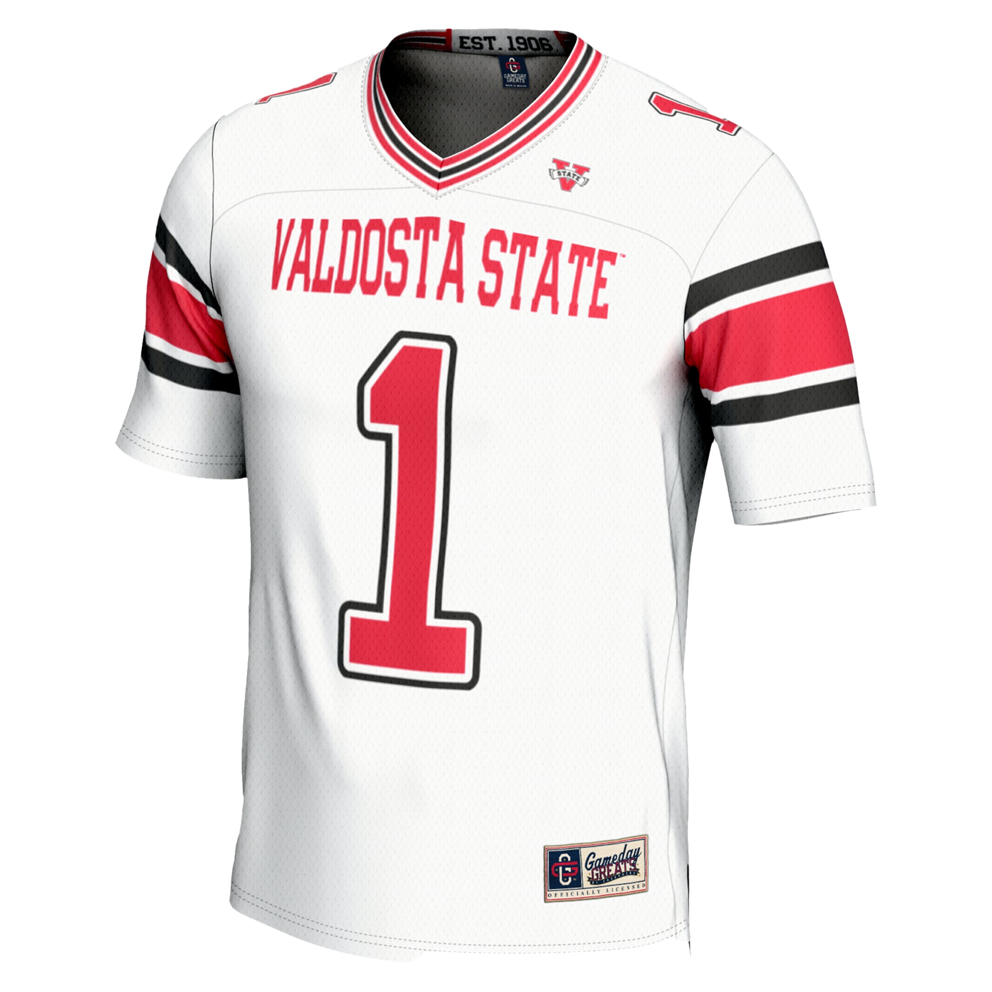 #1 Valdosta State Blazers Endzone Football Jersey White - back view
