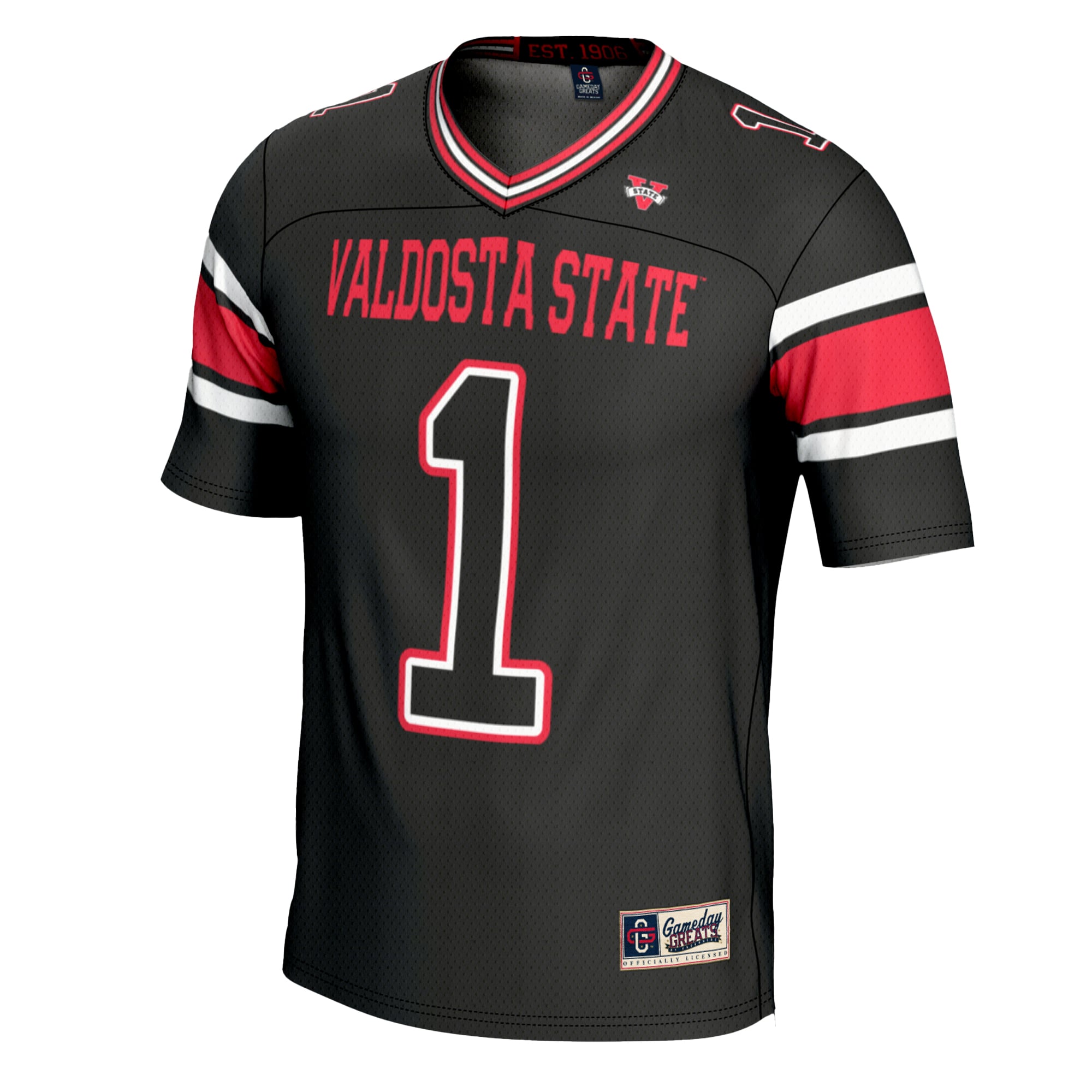 #1 Valdosta State Blazers Youth Football Jersey Black - front view