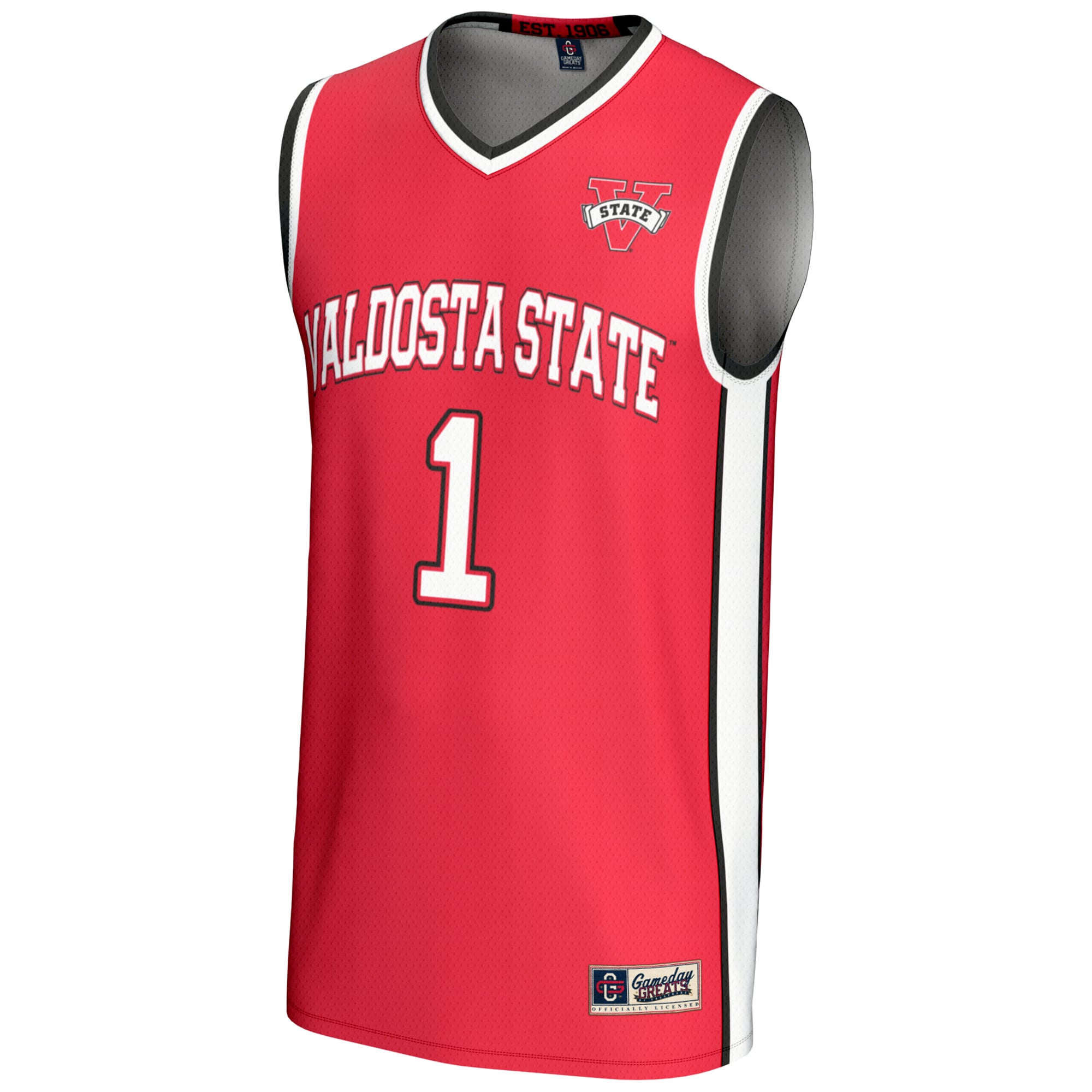 #1 Valdosta State Blazers Youth Lightweight Basketball Jersey Red - front view