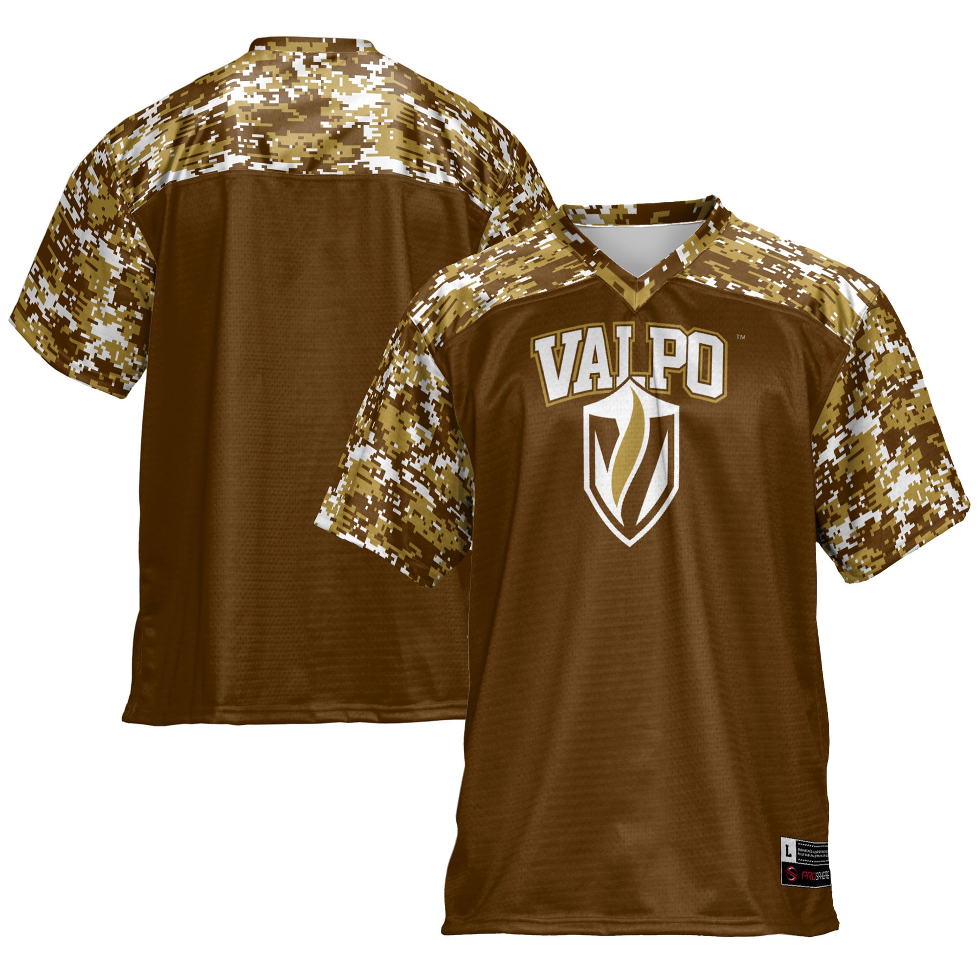 Valparaiso University Football Jersey Brown - front and back view