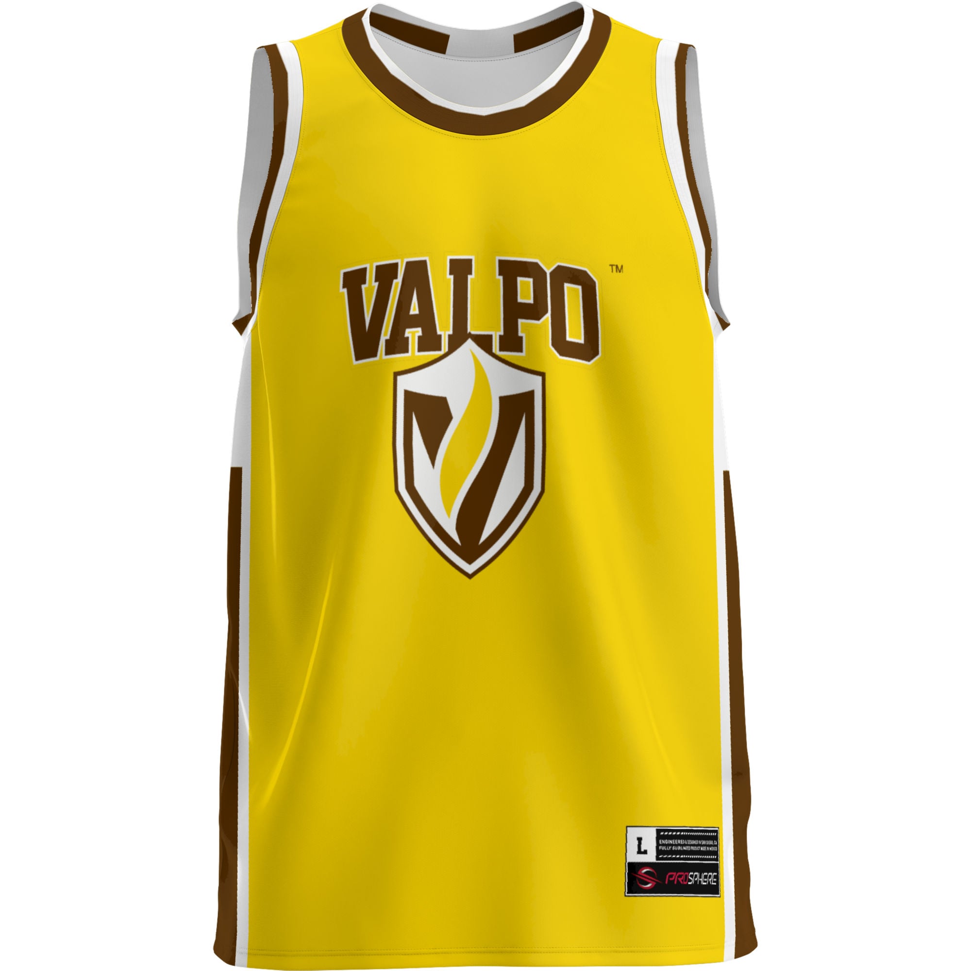 Valparaiso University Lightweight Basketball Jersey Gold - front view