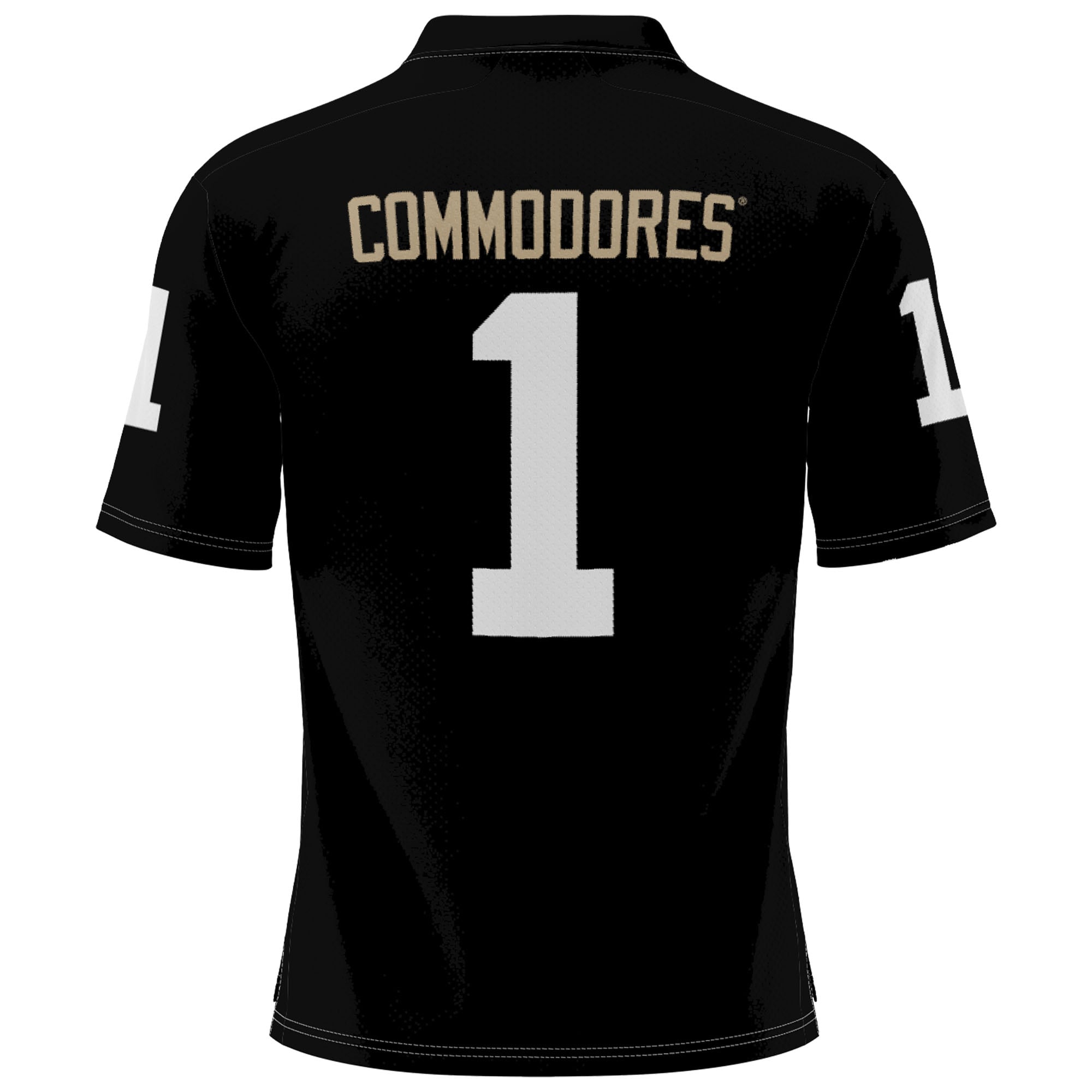 #1 Vanderbilt Commodores Football Jersey Black - back view