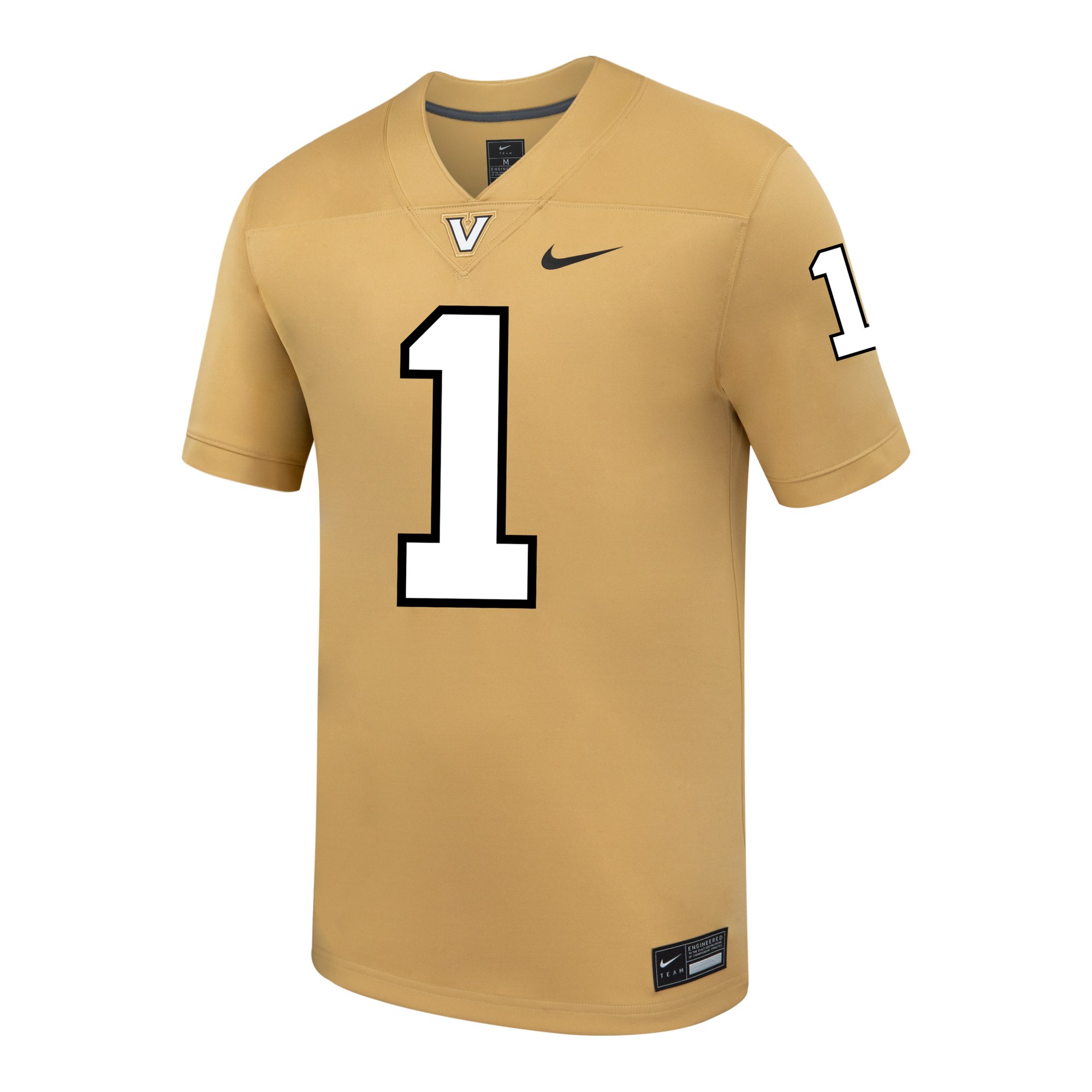 #1 Vanderbilt Commodores Football Jersey Gold - front view