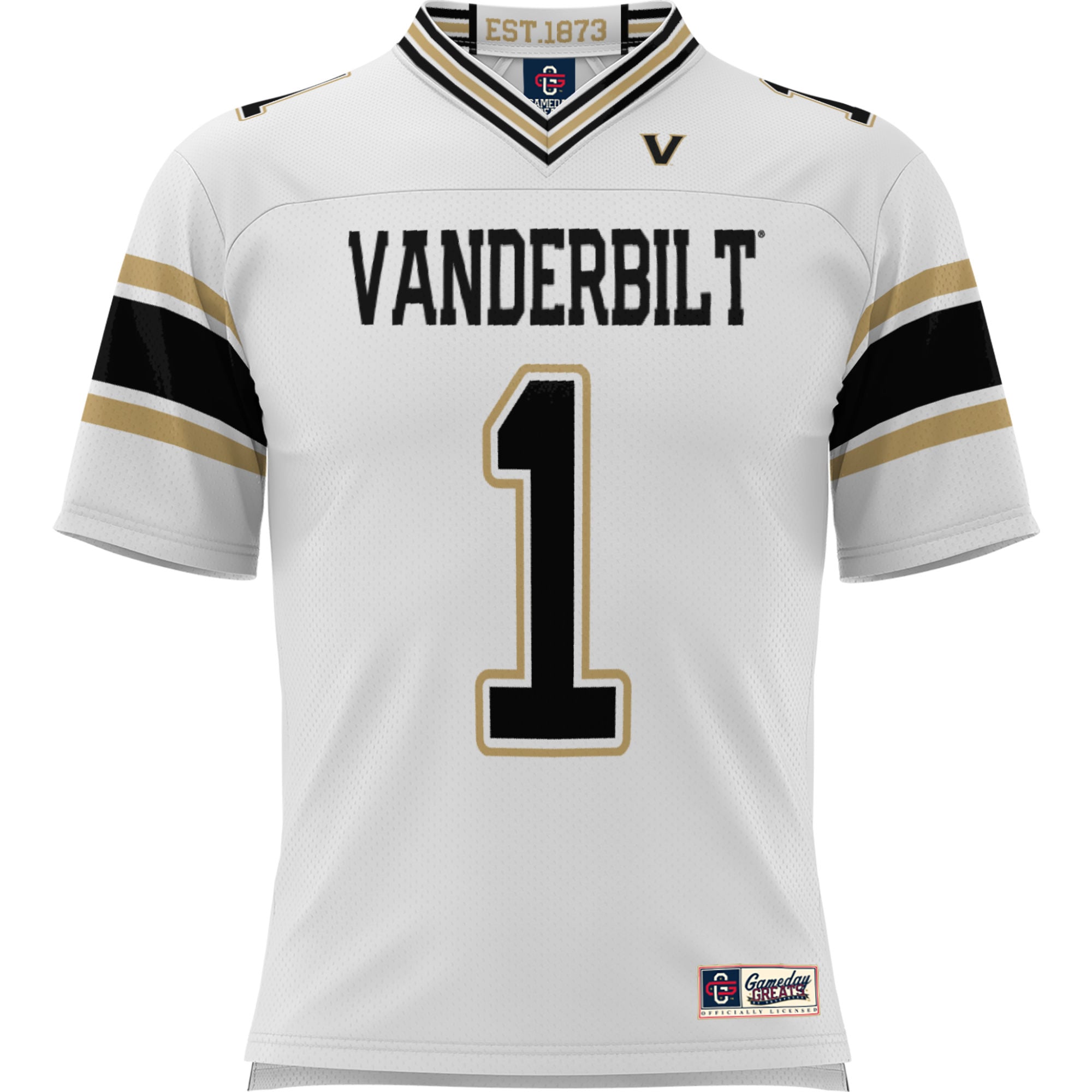 #1 Vanderbilt Commodores Football Jersey White - front view