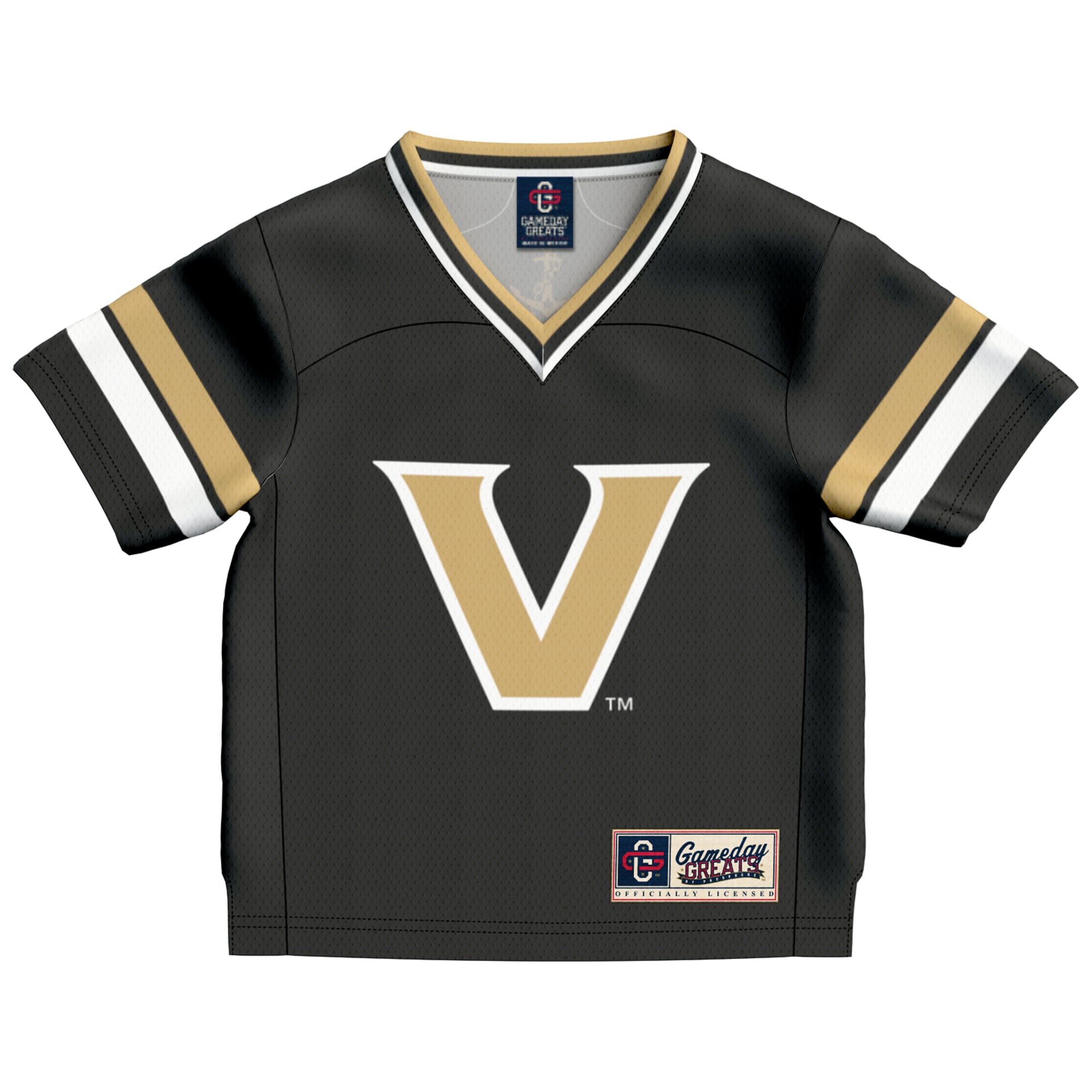 #1 Vanderbilt Commodores Infant Lightweight Collegiate Football Fashion Jersey Black - front view