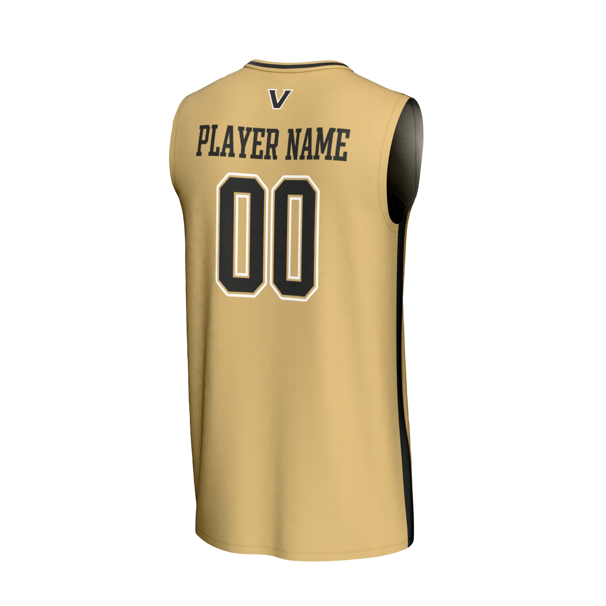 Vanderbilt Commodores Lightweight Basketball Fashion Jersey Gold - back view