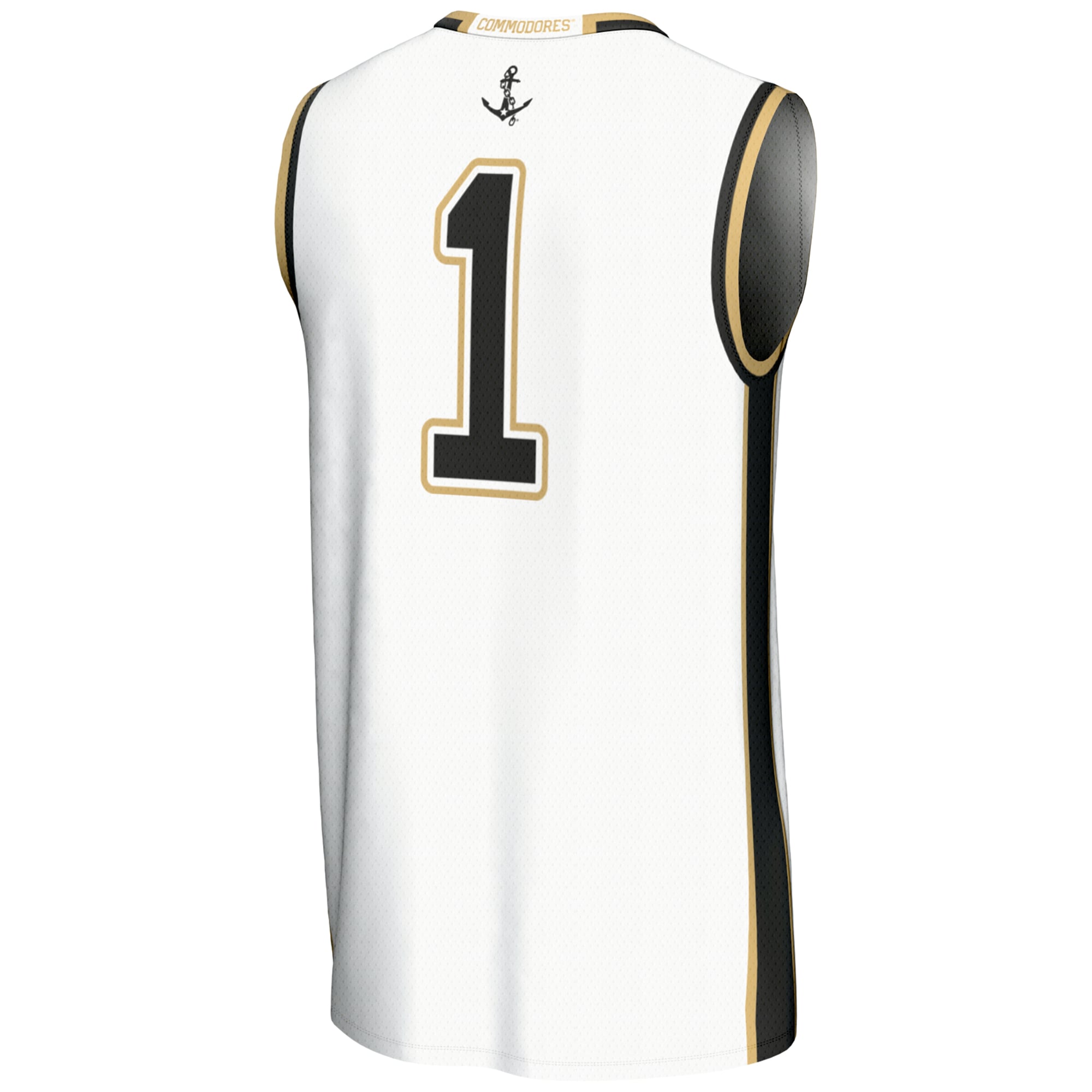 #1 Vanderbilt Commodores Lightweight Basketball Jersey White - back view