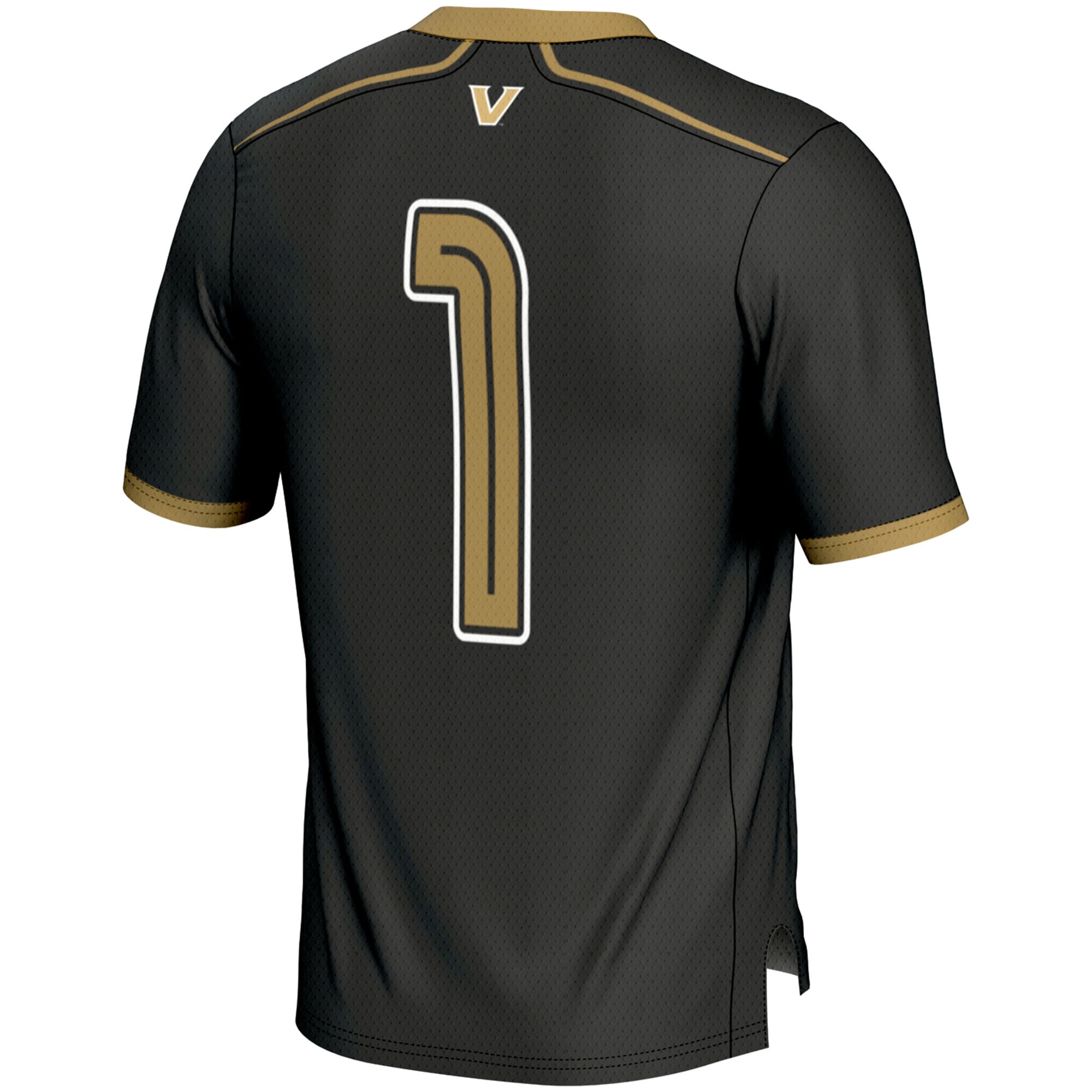 #1 Vanderbilt Commodores Lightweight Men's Lacrosse Jersey Black - back view