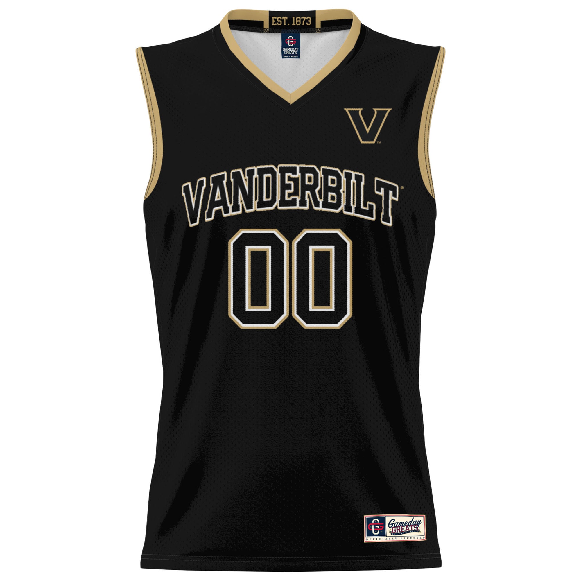 Vanderbilt Commodores Youth Men's Basketball Jersey Black - front view