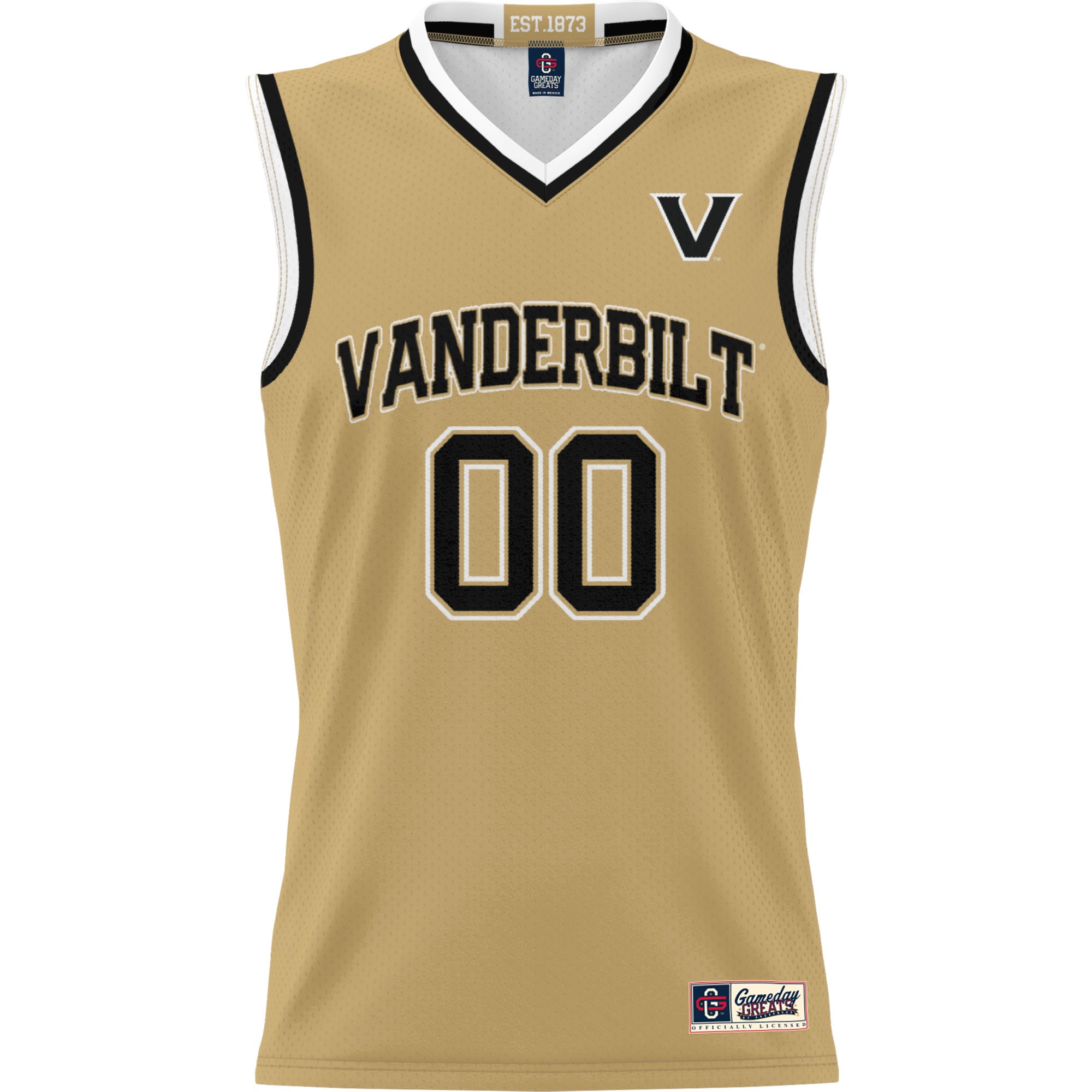 Vanderbilt Commodores Men's Basketball Jersey Gold - front view