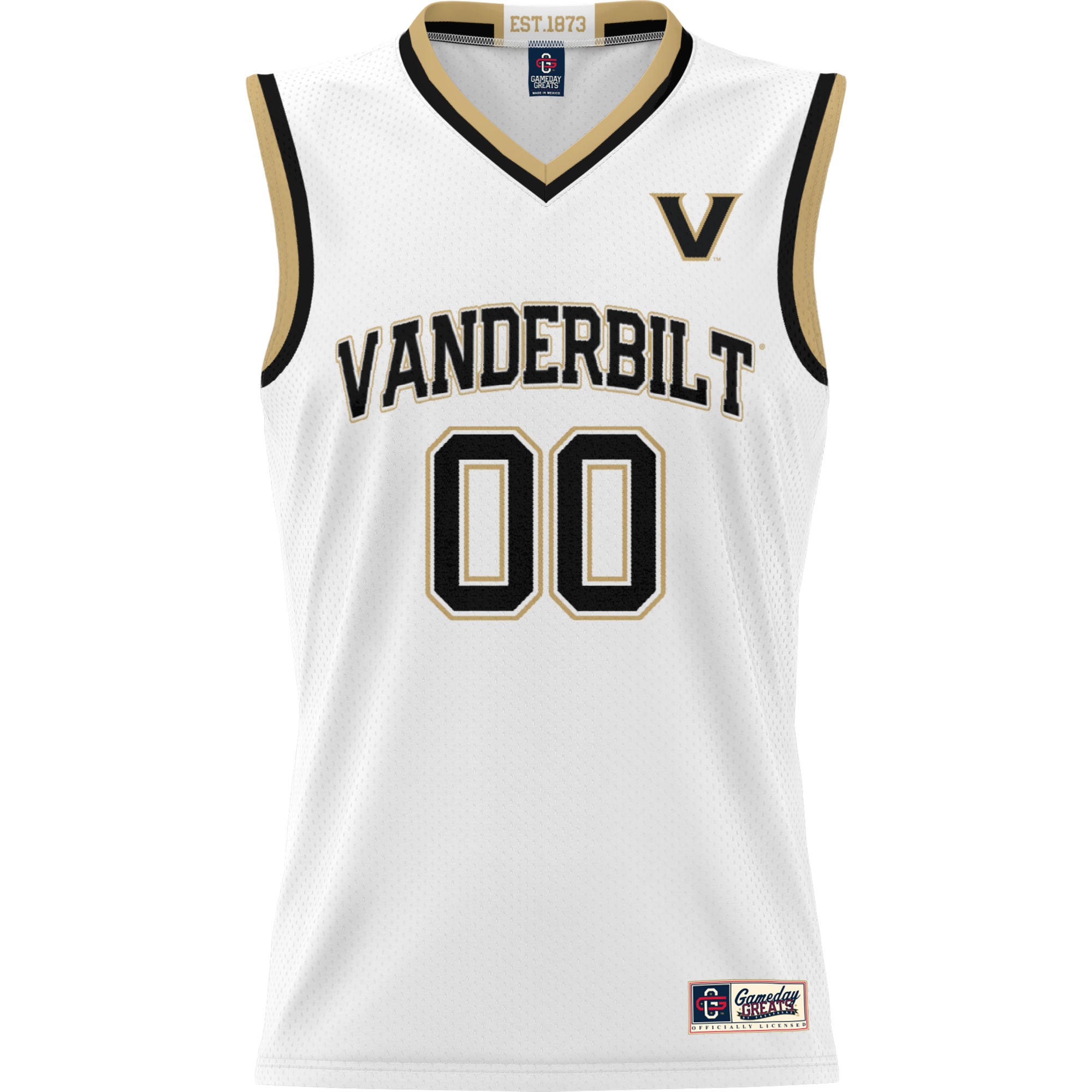 Vanderbilt Commodores Youth Men's Basketball Jersey White - front view