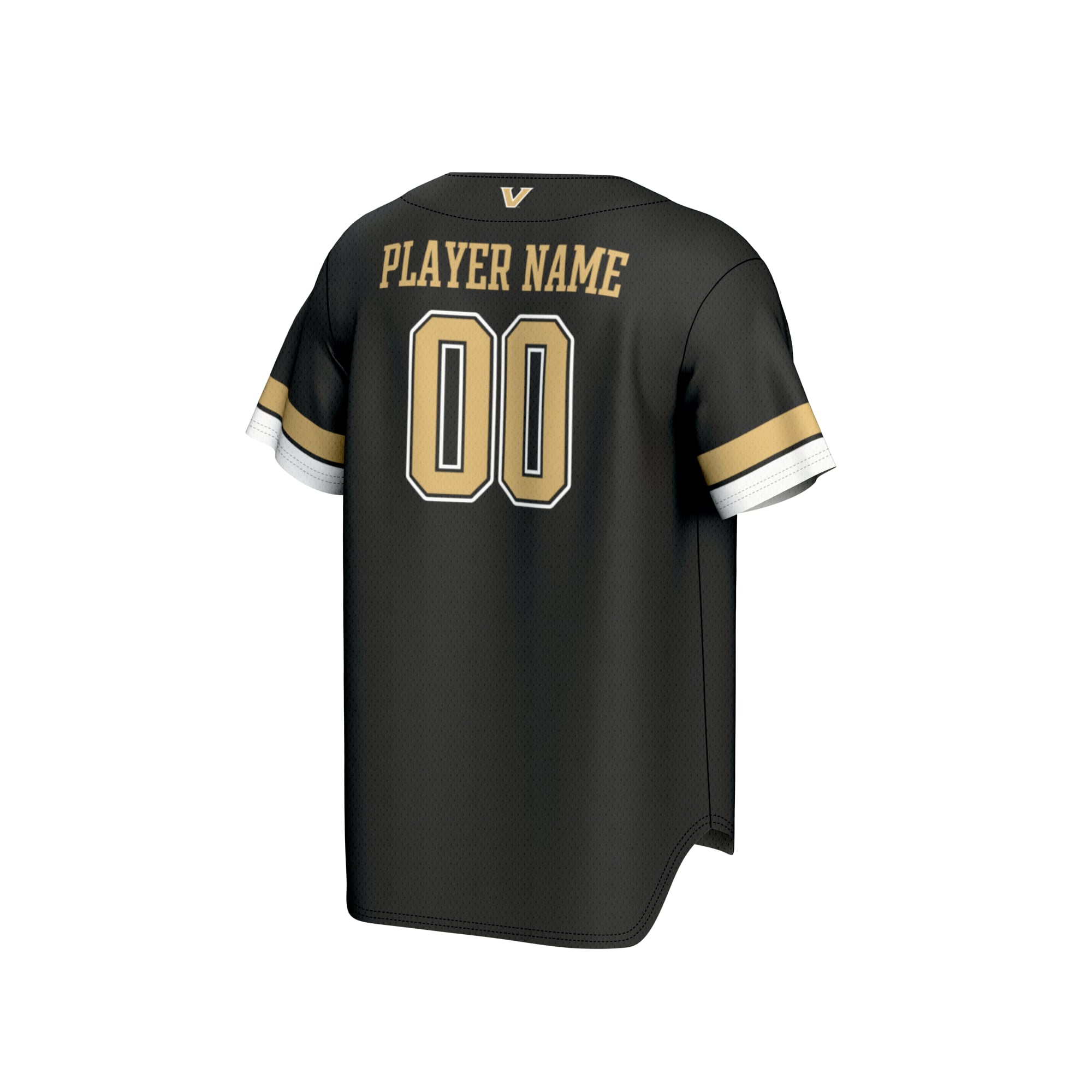 Vanderbilt Commodores Unisex Lightweight Baseball Jersey Black - back view