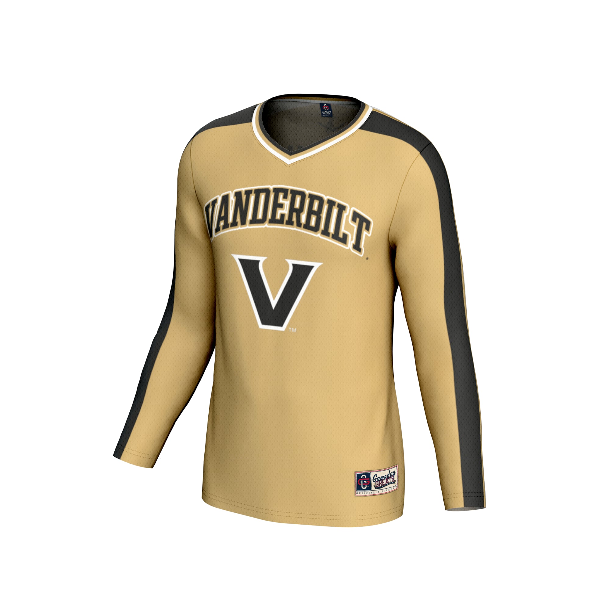 Vanderbilt Commodores Unisex Lightweight Collegiate Volleyball Fashion Jersey Gold - front view