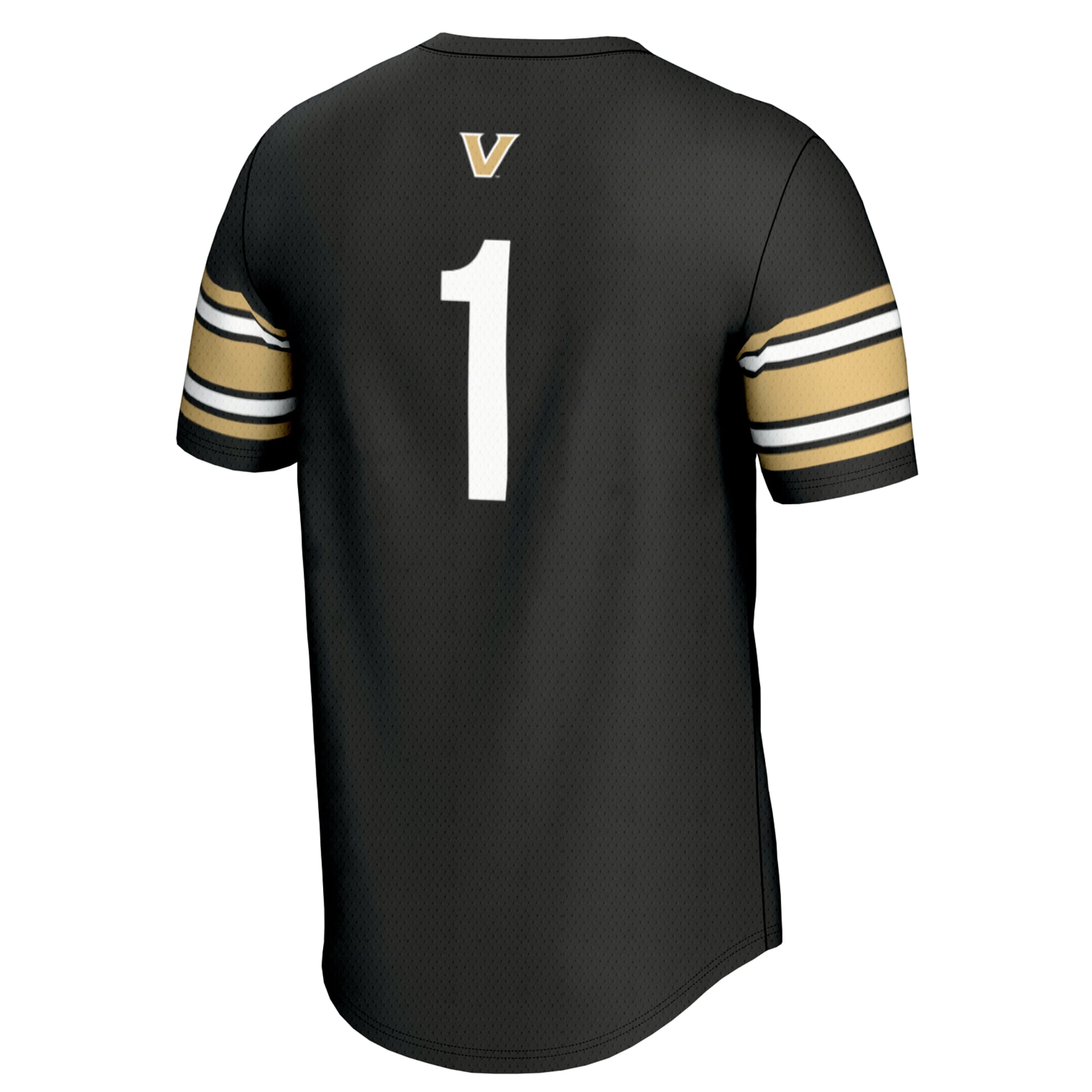 #1 Vanderbilt Commodores Unisex Lightweight Lacrosse Jersey Black - back view