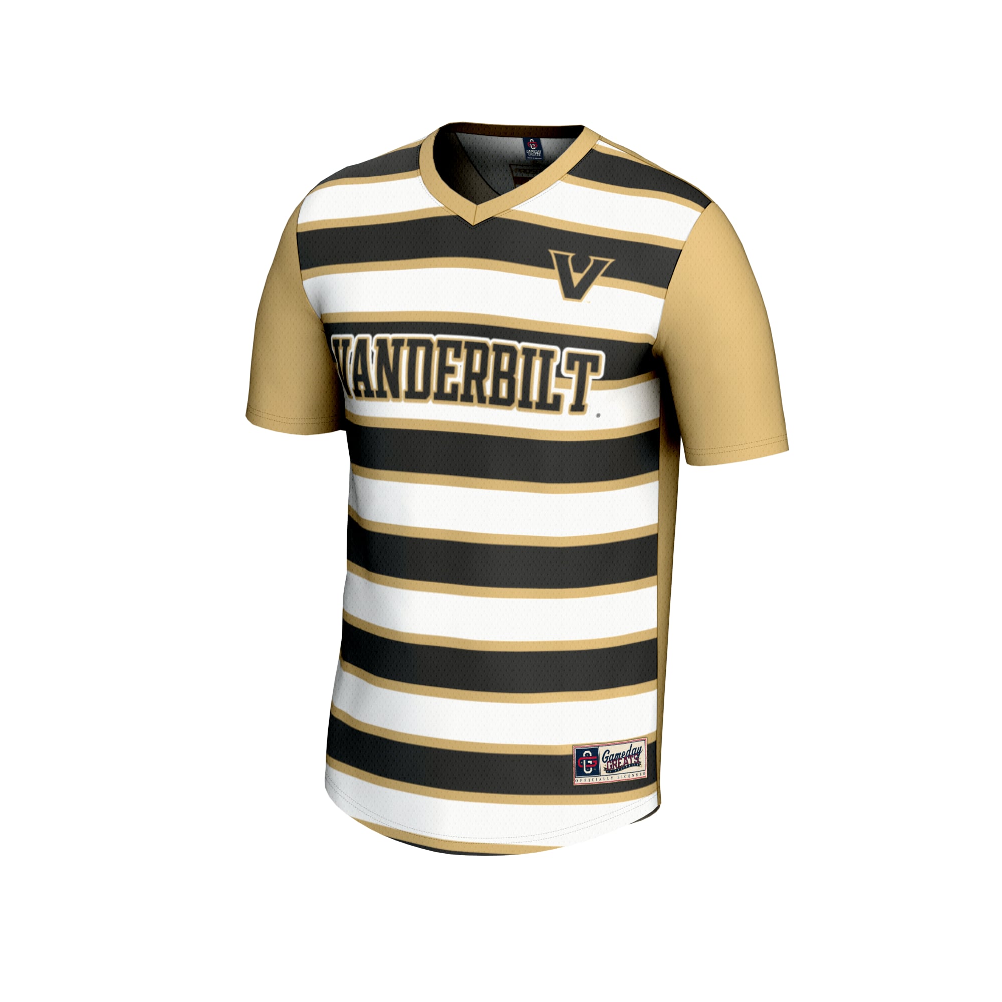 #1 Vanderbilt Commodores Unisex Lightweight Soccer Fashion Jersey Gold - front view
