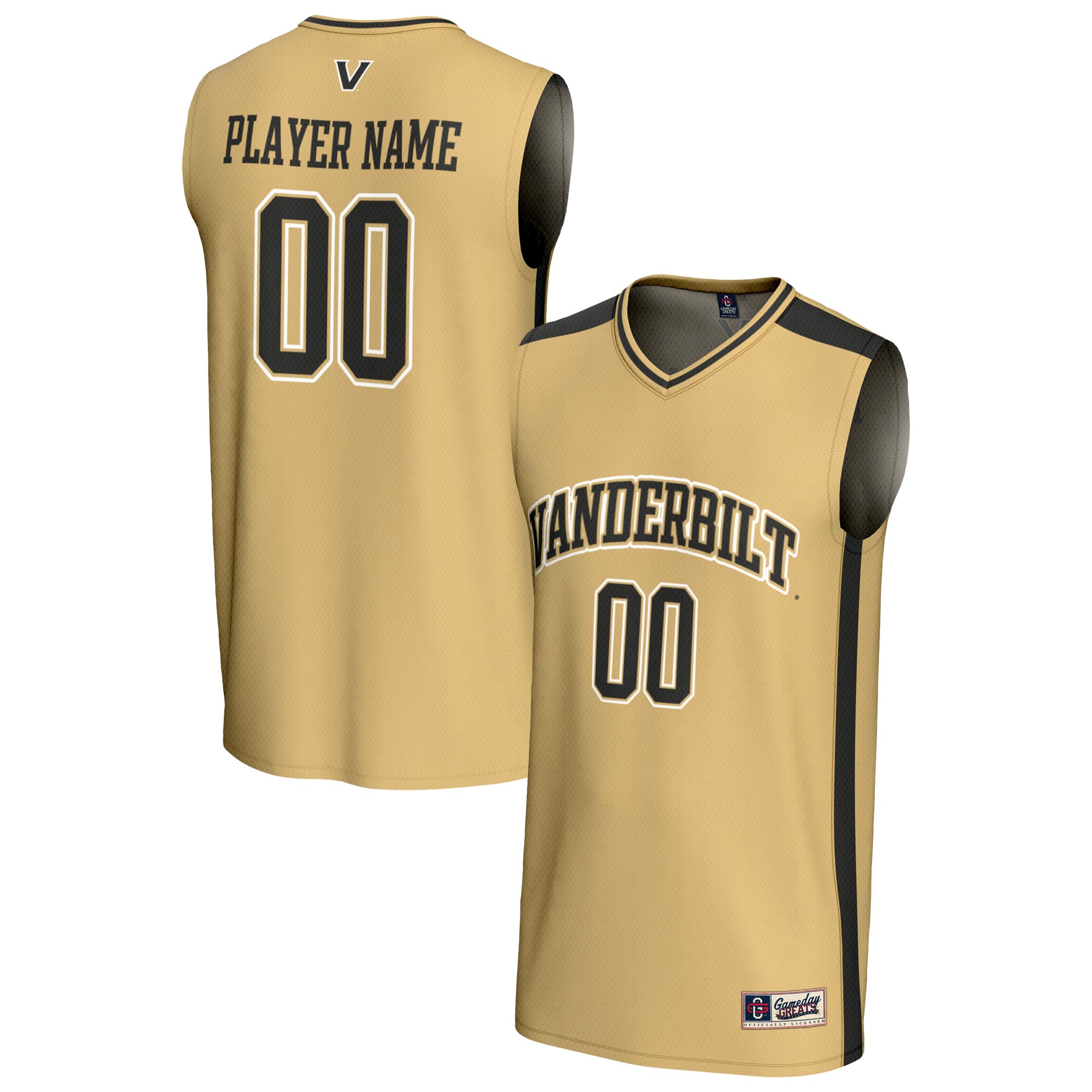 Vanderbilt Commodores Unisex Lightweight Women's Basketball Fashion Jersey - front and back view