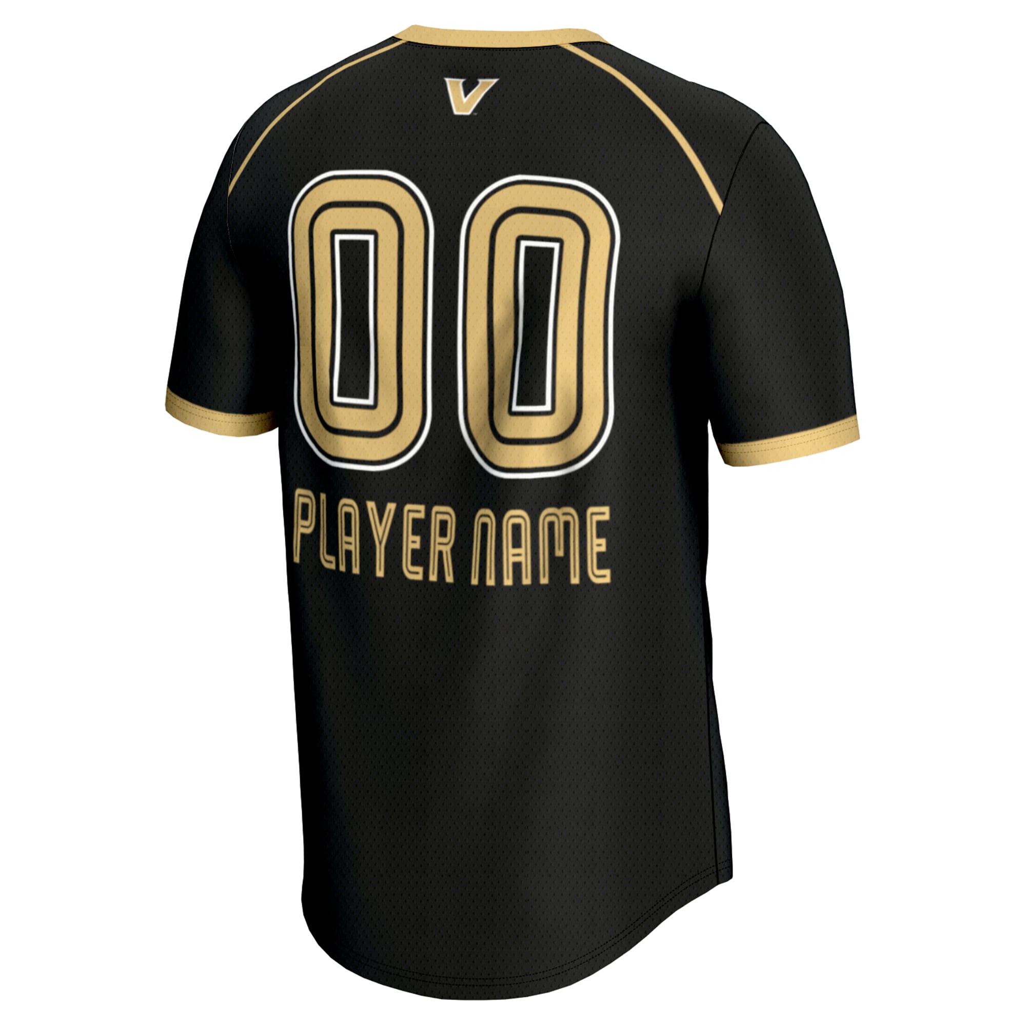 Vanderbilt Commodores Youth Lightweight Women's Lacrosse Jersey Black - back view