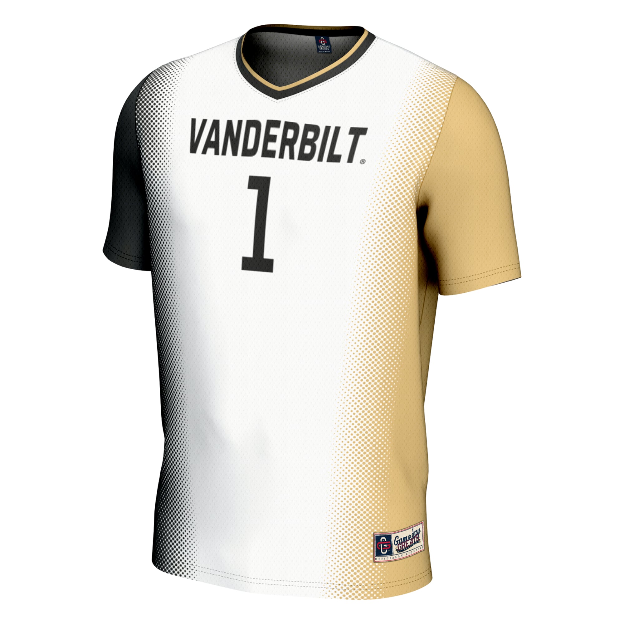 #1 Vanderbilt Commodores Unisex Lightweight Women's Soccer Jersey White - front view