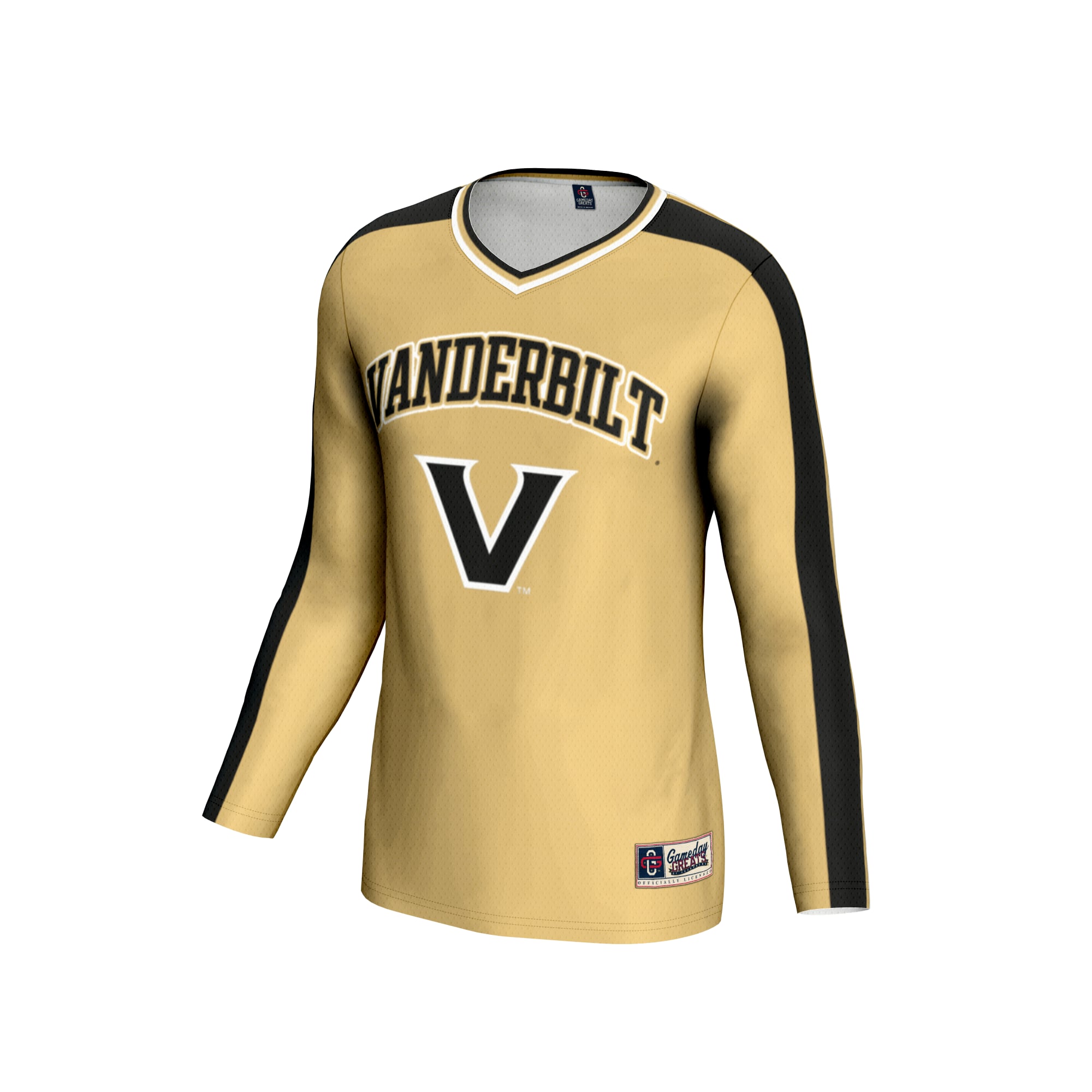 Vanderbilt Commodores Unisex Women's Volleyball Lightweight Fashion Jersey Gold - front view