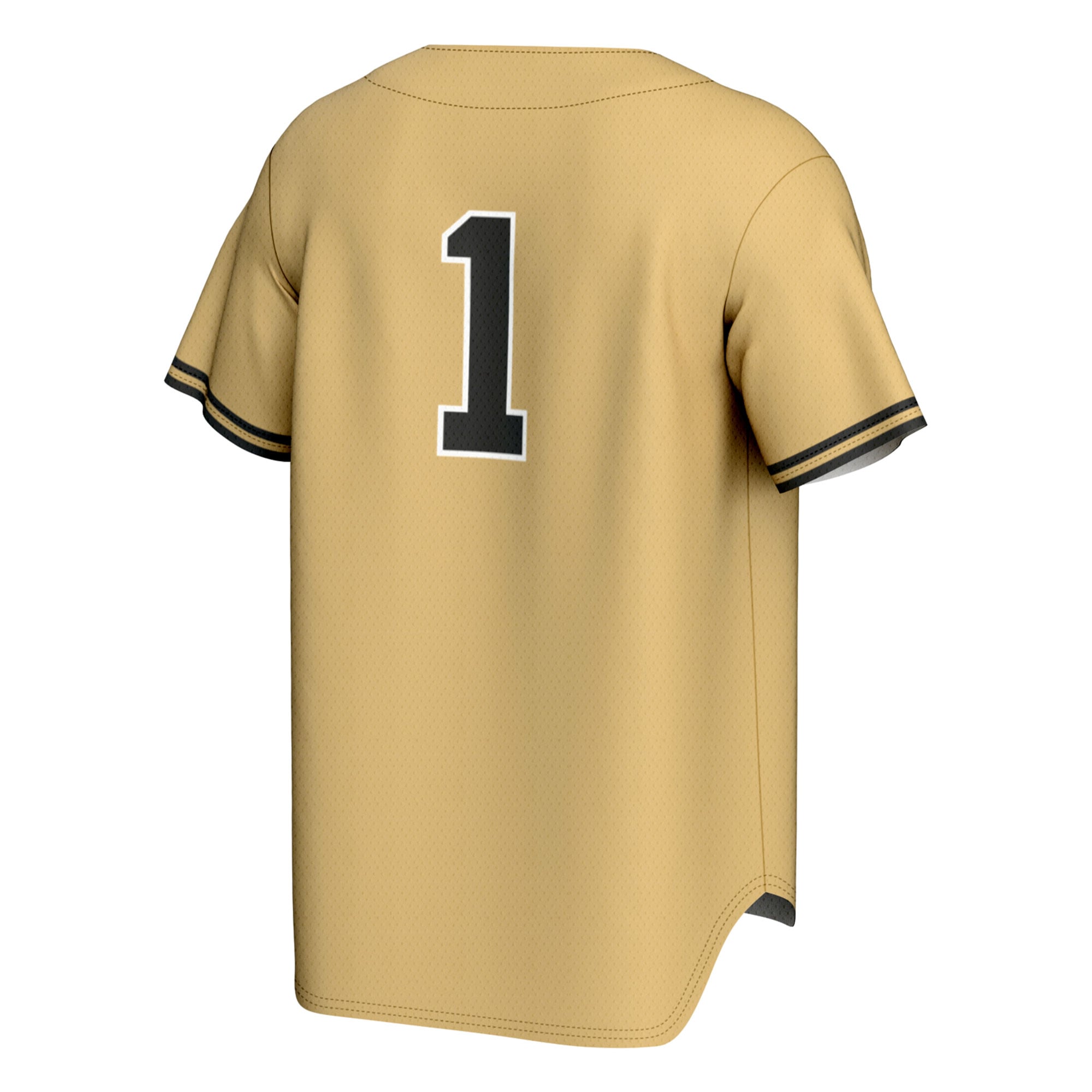 #1 Vanderbilt Commodores Youth Baseball Lightweight Fashion Jersey Gold - back view