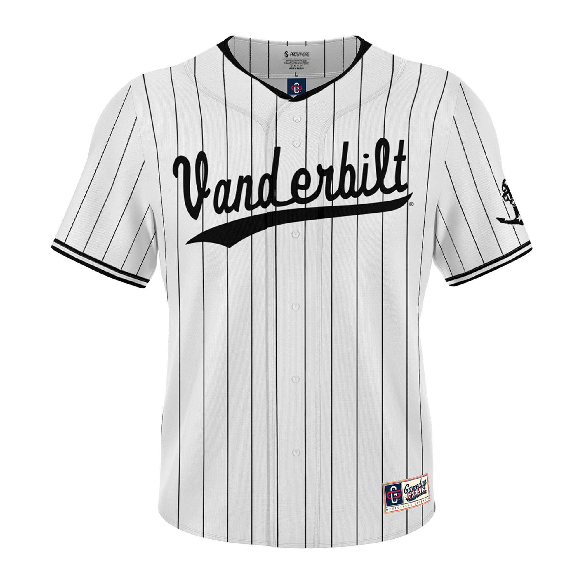 Vanderbilt Commodores Youth Lightweight Collegiate Baseball Fashion Jersey White - front view