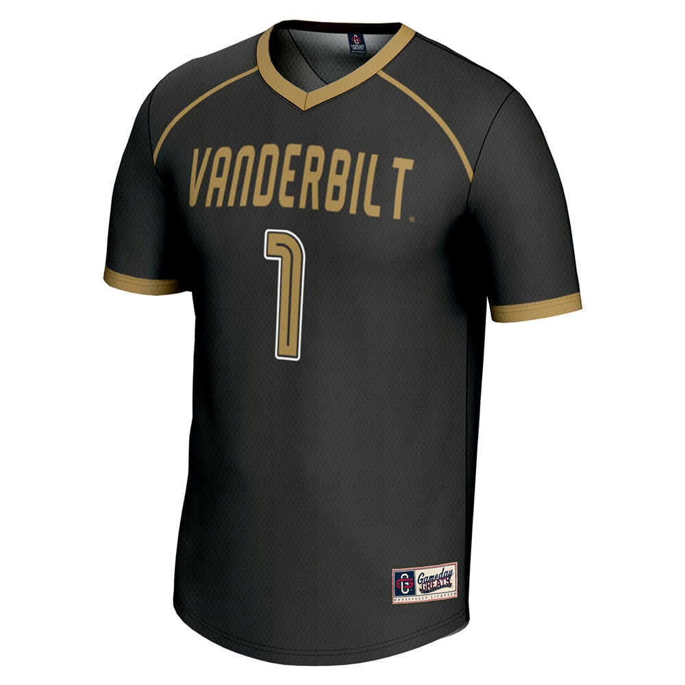 #1 Vanderbilt Commodores Youth Lightweight Lacrosse Jersey Black - front view