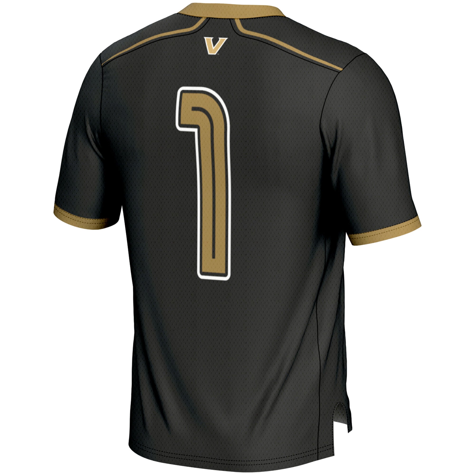 #1 Vanderbilt Commodores Youth Lightweight Men's Lacrosse Jersey Black - back view