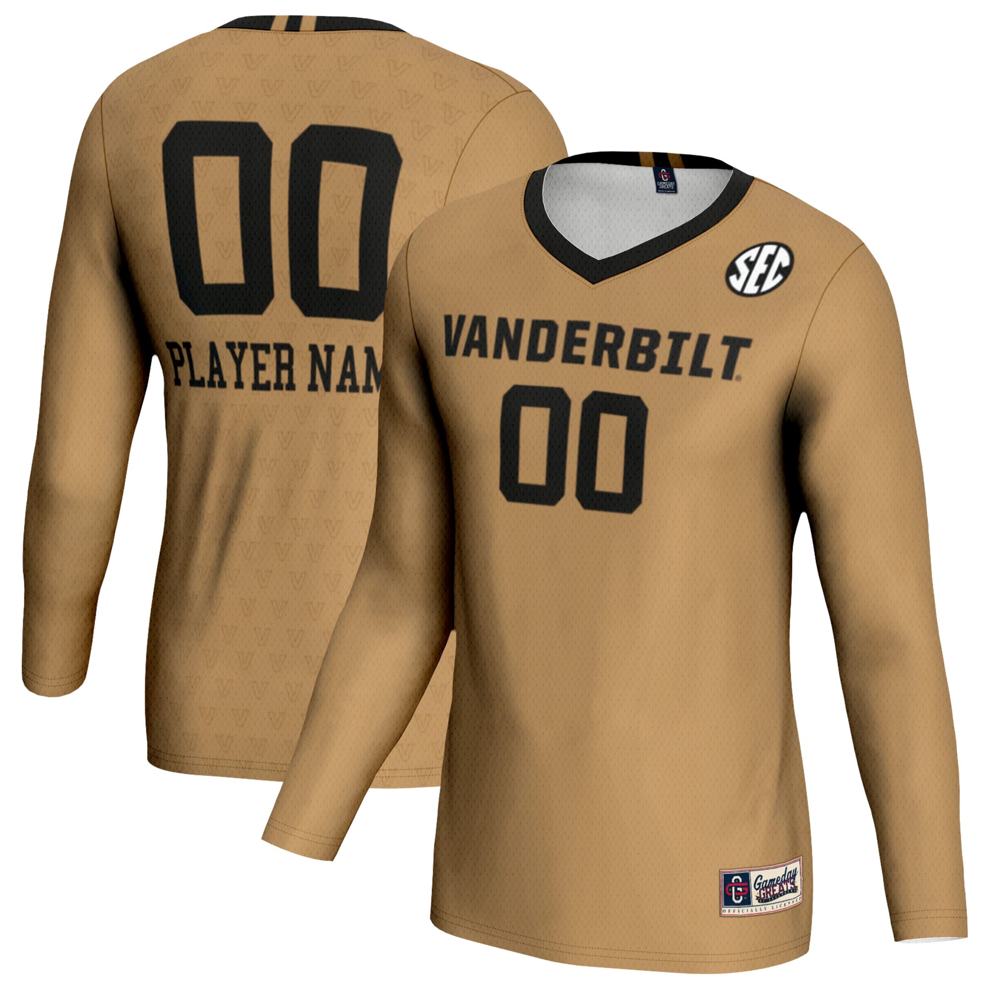 Vanderbilt Commodores Youth Women's Volleyball Lightweight Fashion Jersey - front and back view