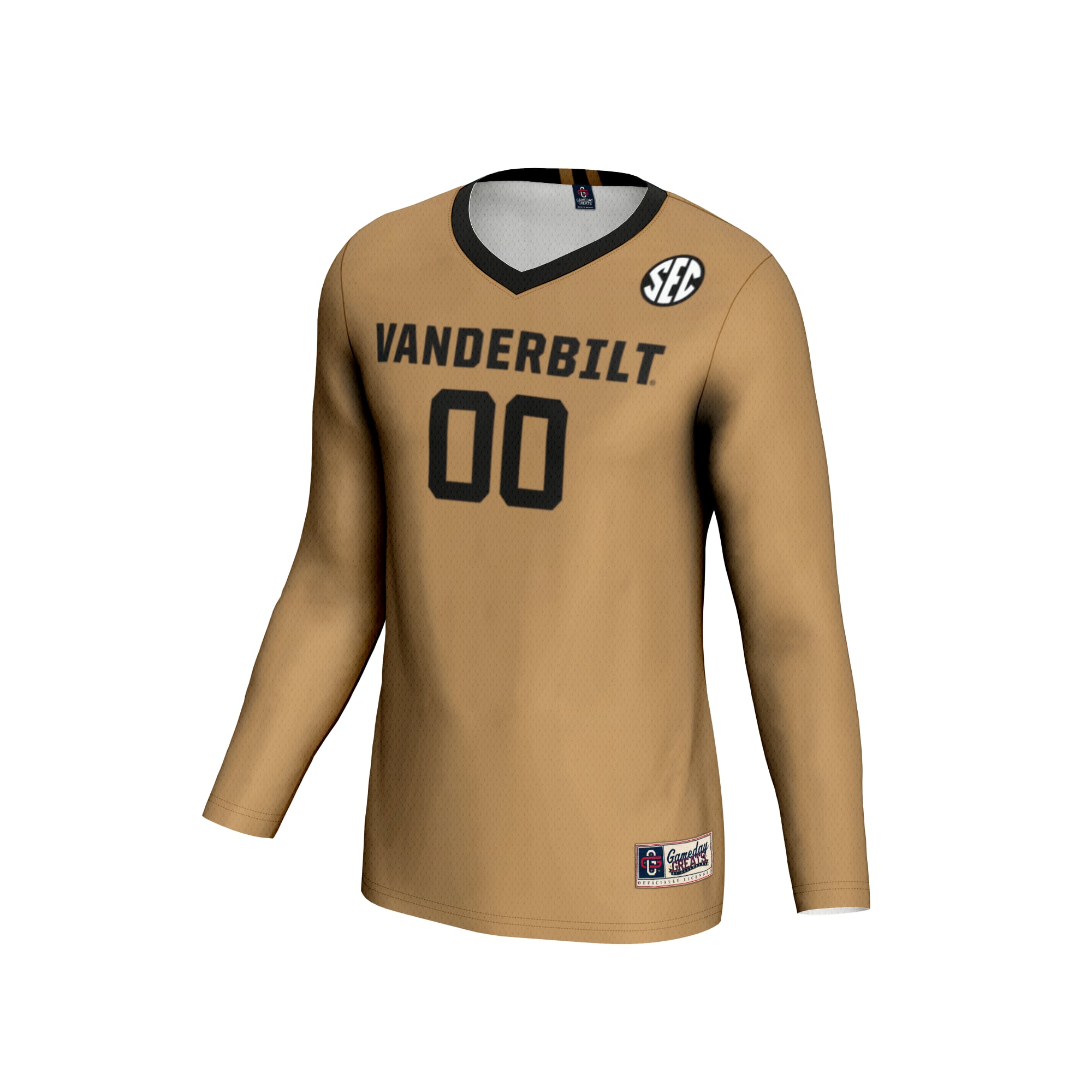 Vanderbilt Commodores Youth Women's Volleyball Lightweight Fashion Jersey Gold - front view