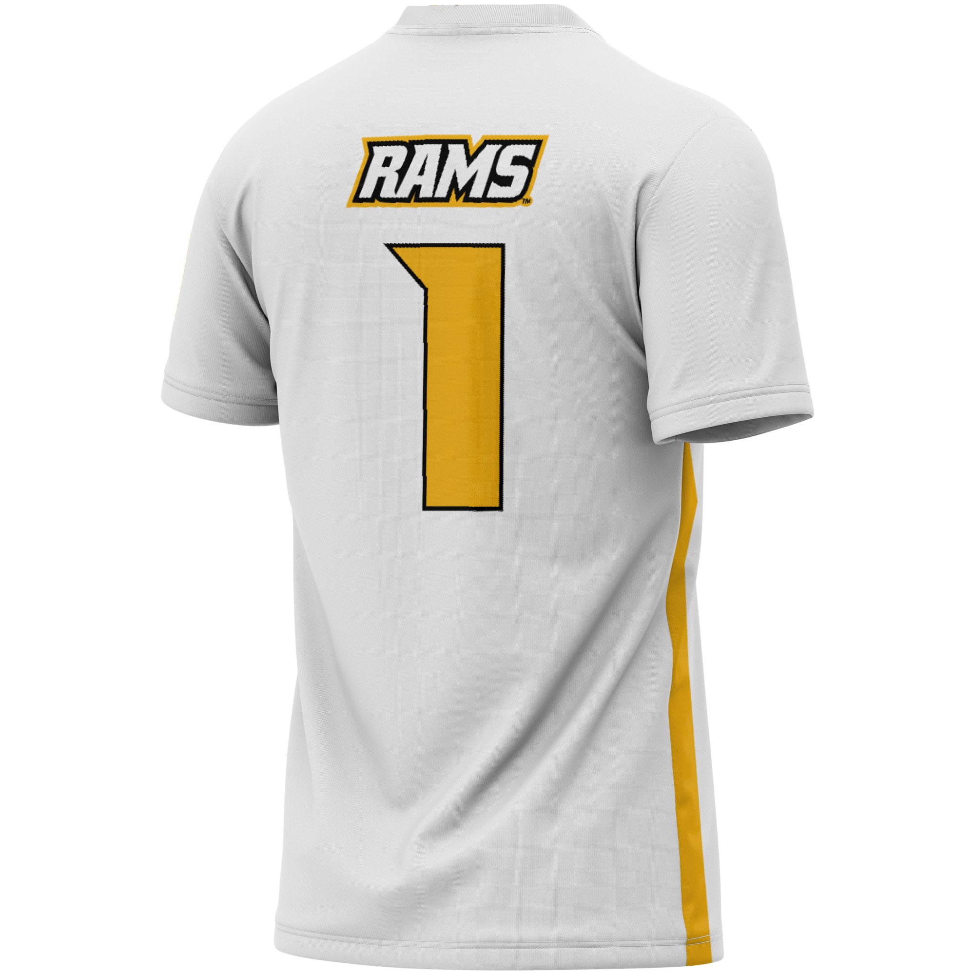 #1 VCU Rams Youth Men's Soccer Lightweight Fashion Jersey White - back view