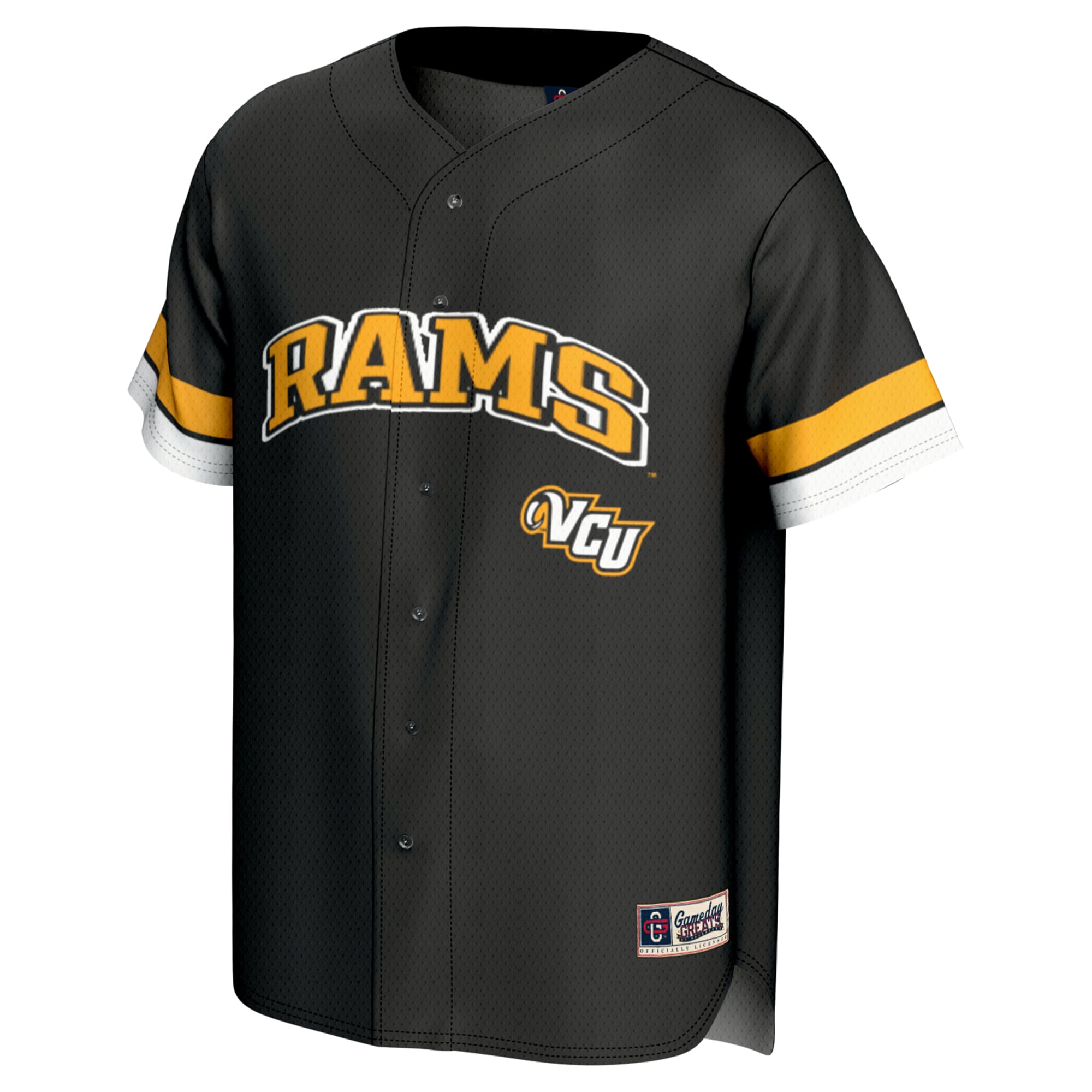 VCU Rams Spirit Baseball Jersey Black - front view