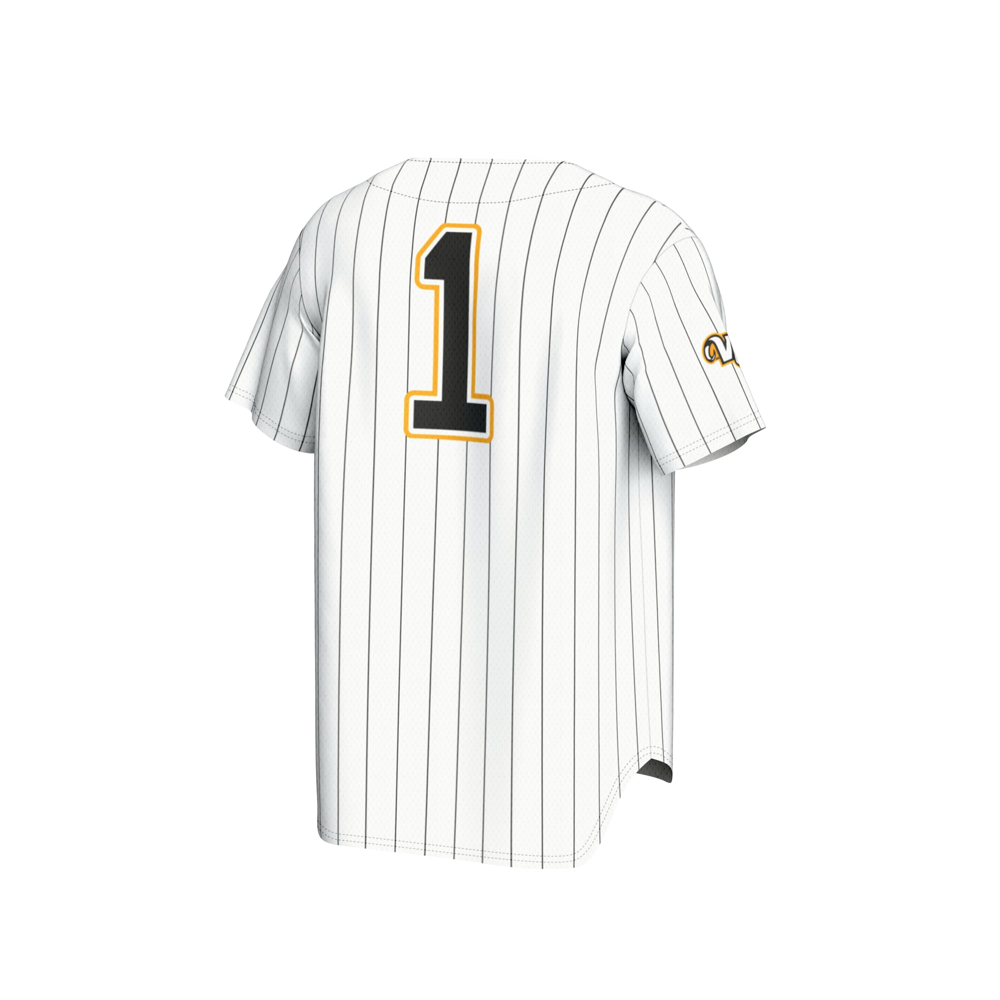 #1 VCU Rams Unisex Lightweight Baseball Fashion Jersey White - back view
