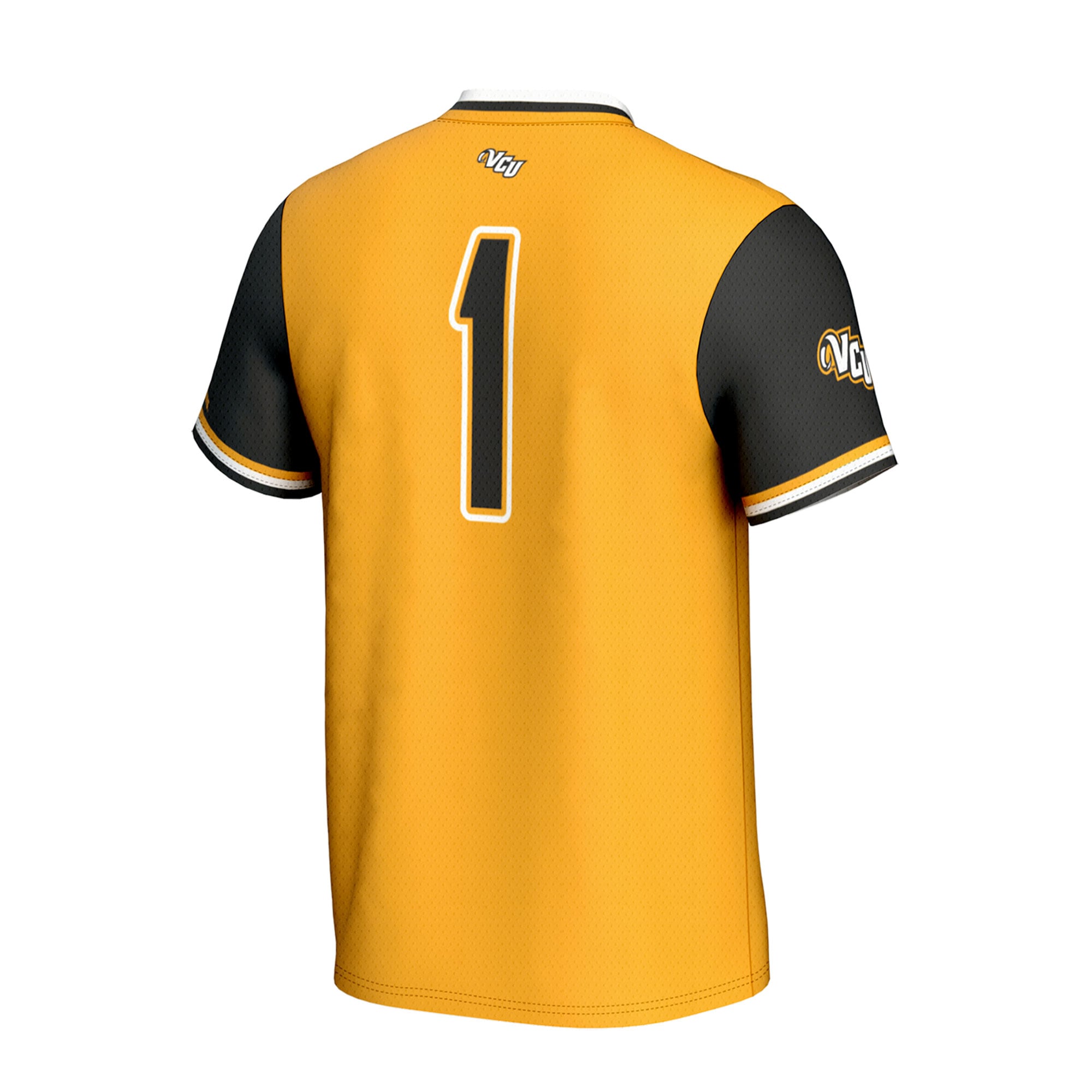 VCU Rams Unisex Lightweight Collegiate Softball Fashion Jersey Gold - back view
