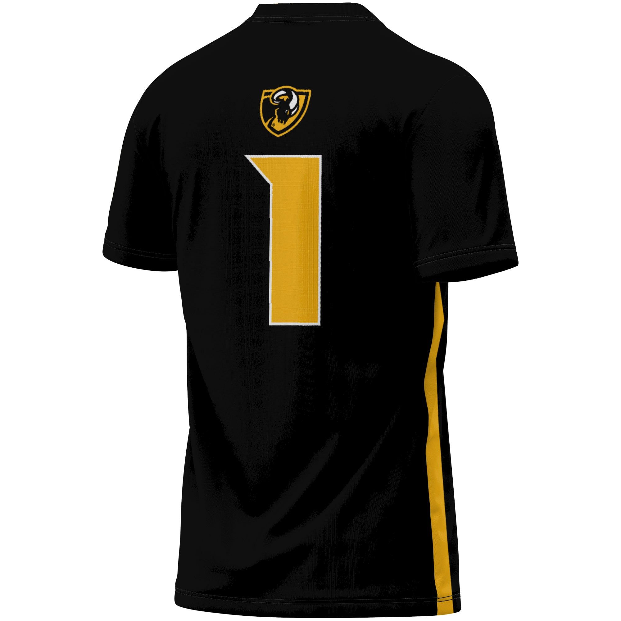 #1 VCU Rams Unisex Women's Soccer Lightweight Fashion Jersey Black - back view