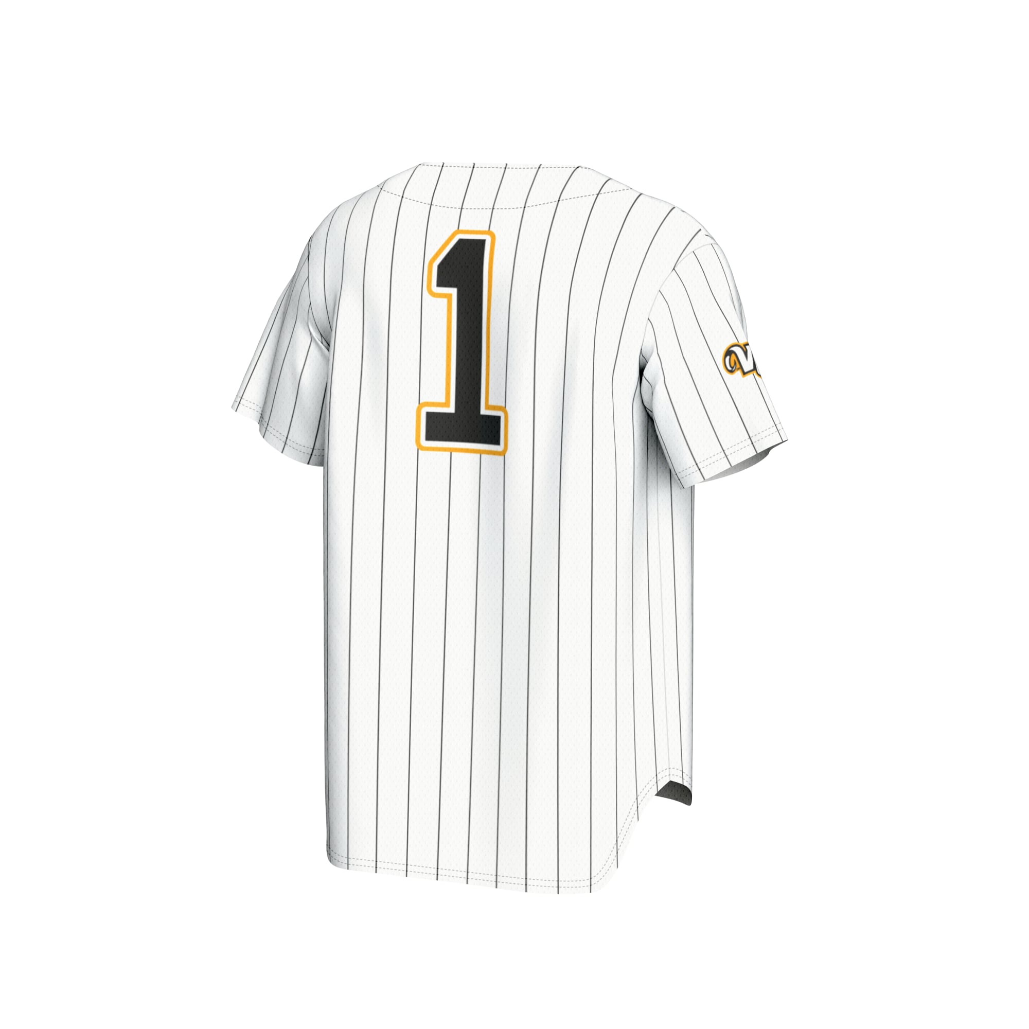 #1 VCU Rams Youth Lightweight Baseball Fashion Jersey White - back view