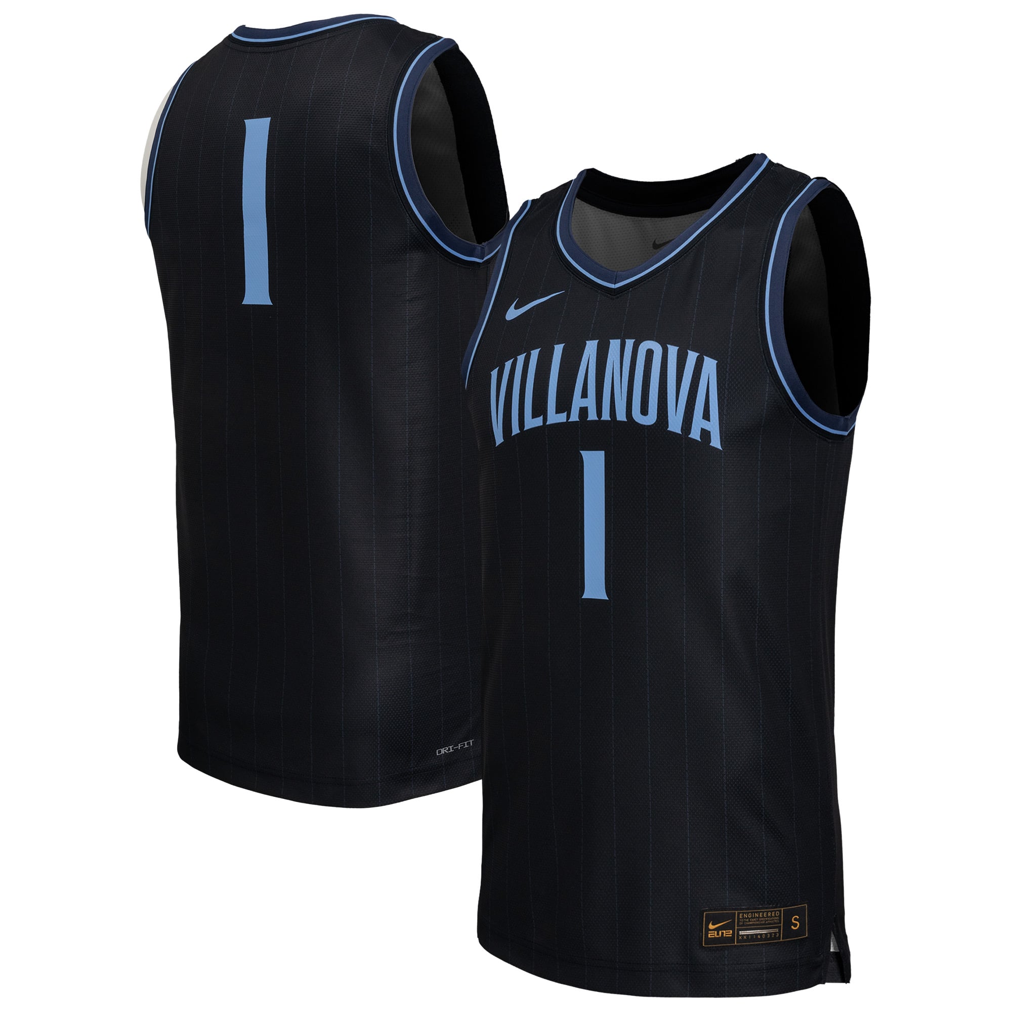 Villanova Wildcats Basketball Jersey Navy - front and back view