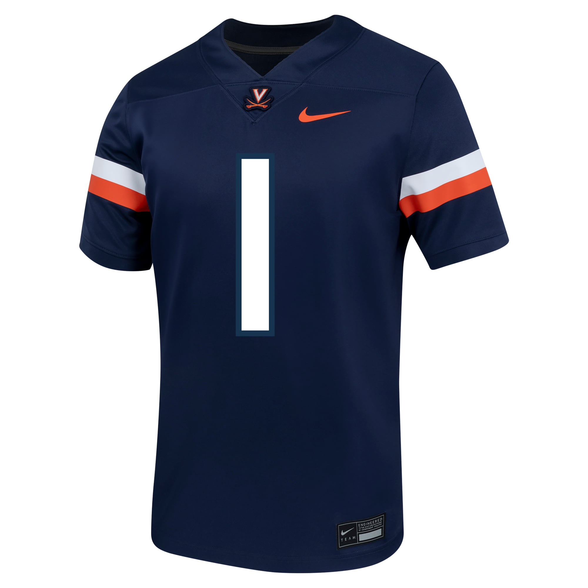 #1 Virginia Cavaliers Football Jersey - Navy - front view
