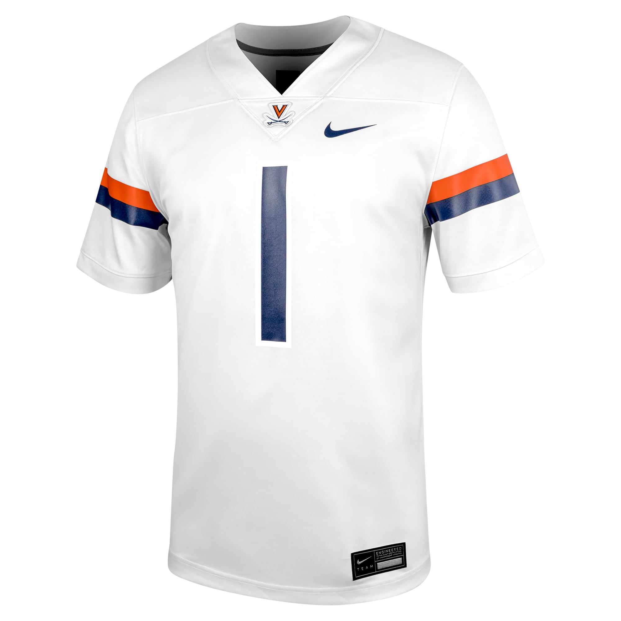 #1 Virginia Cavaliers Football Jersey White - front view