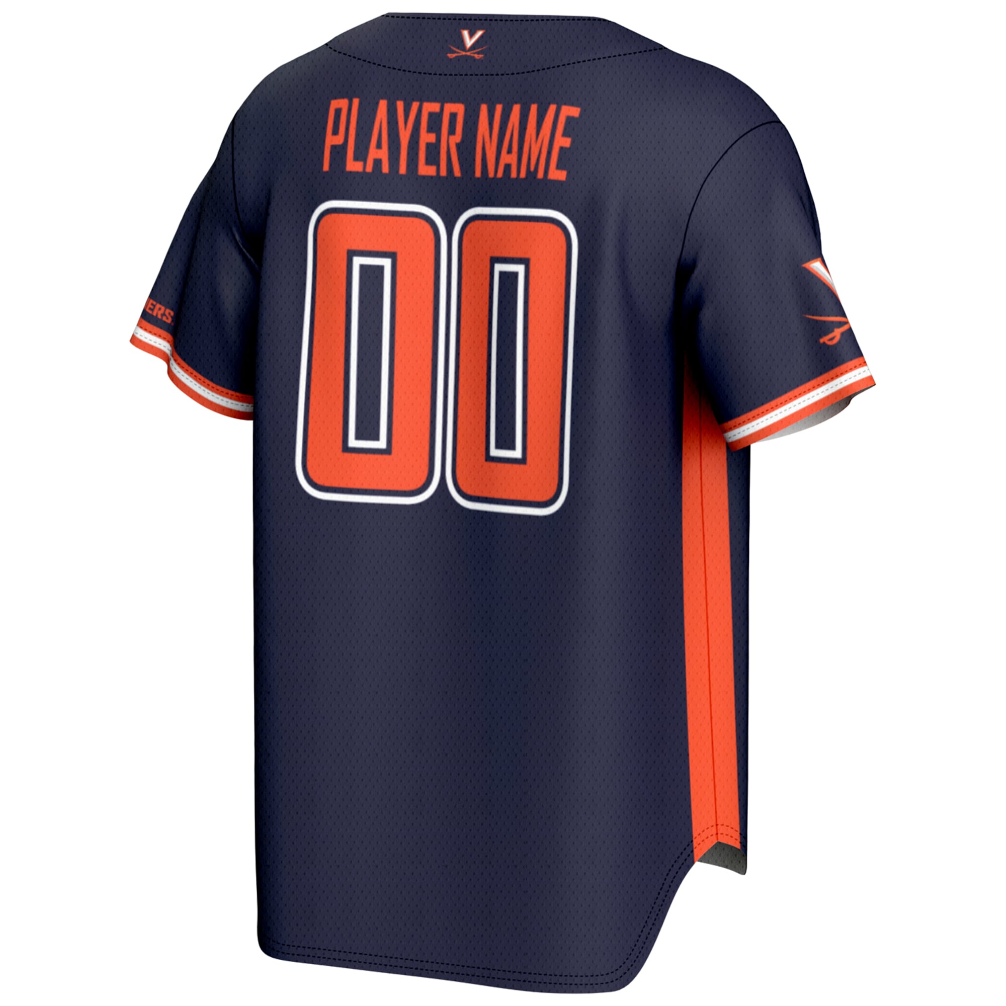 Virginia Cavaliers Lightweight Baseball Jersey Navy - back view