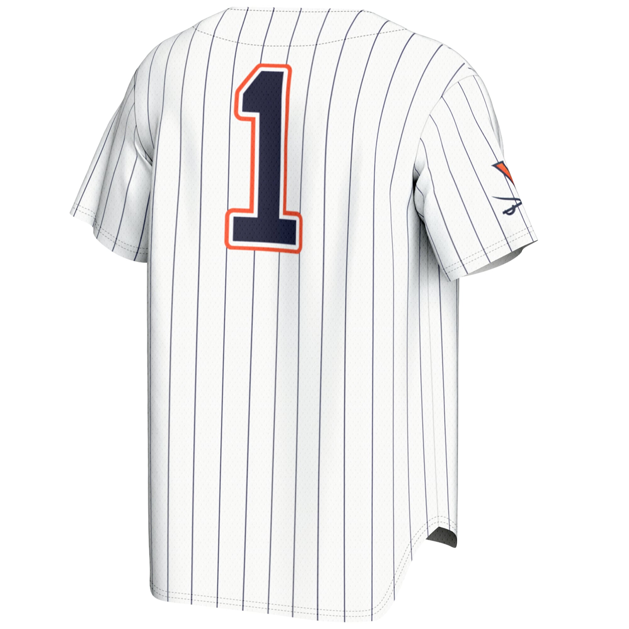 #1 Virginia Cavaliers Lightweight Baseball Jersey White - back view